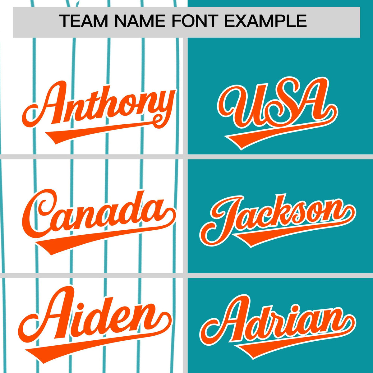 Custom White Aqua and Orange Pinstripe Personalized Raglan Sleeves Authentic Baseball Jersey
