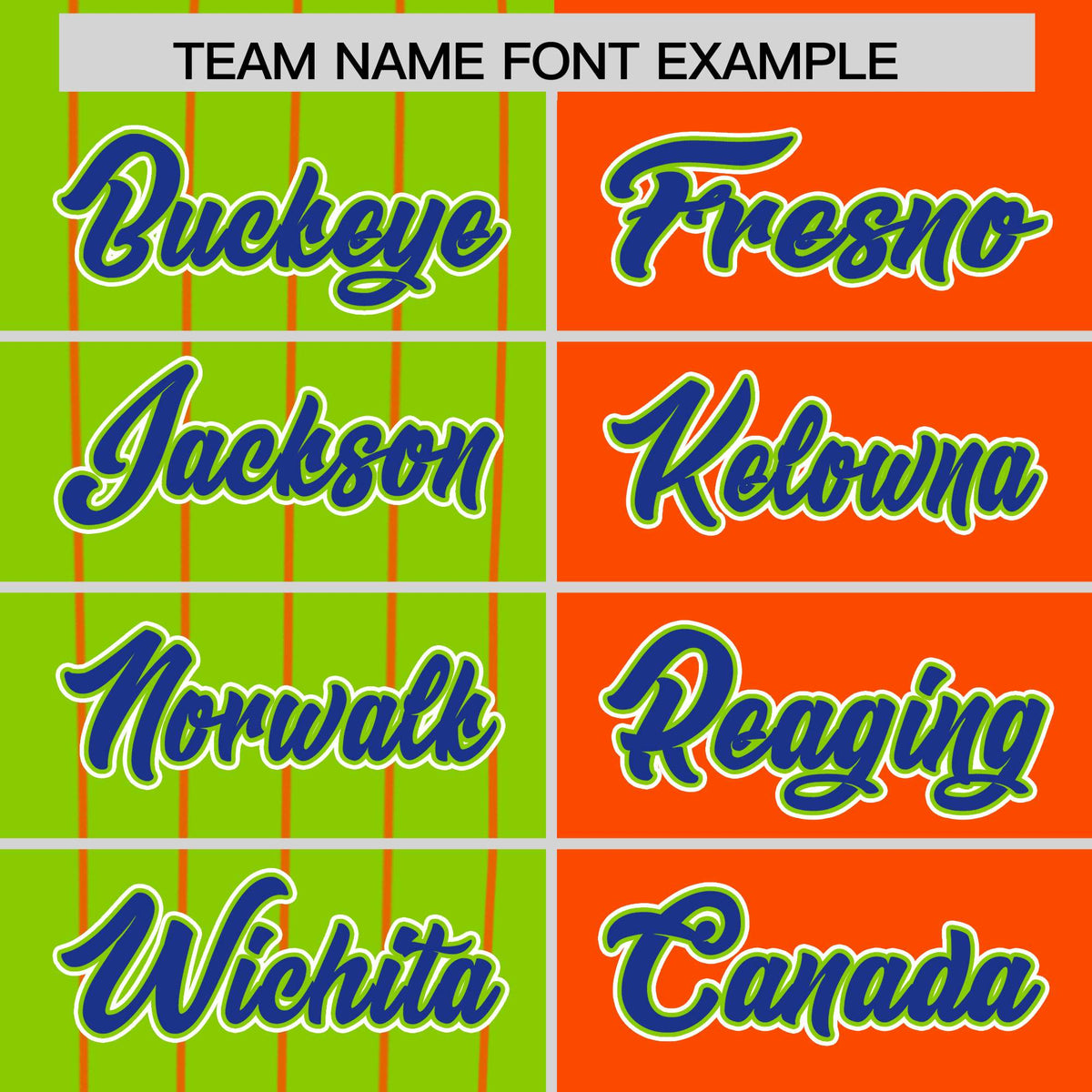 Custom Neon Green Orange and Royal Pinstripe Personalized Raglan Sleeves Authentic Baseball Jersey