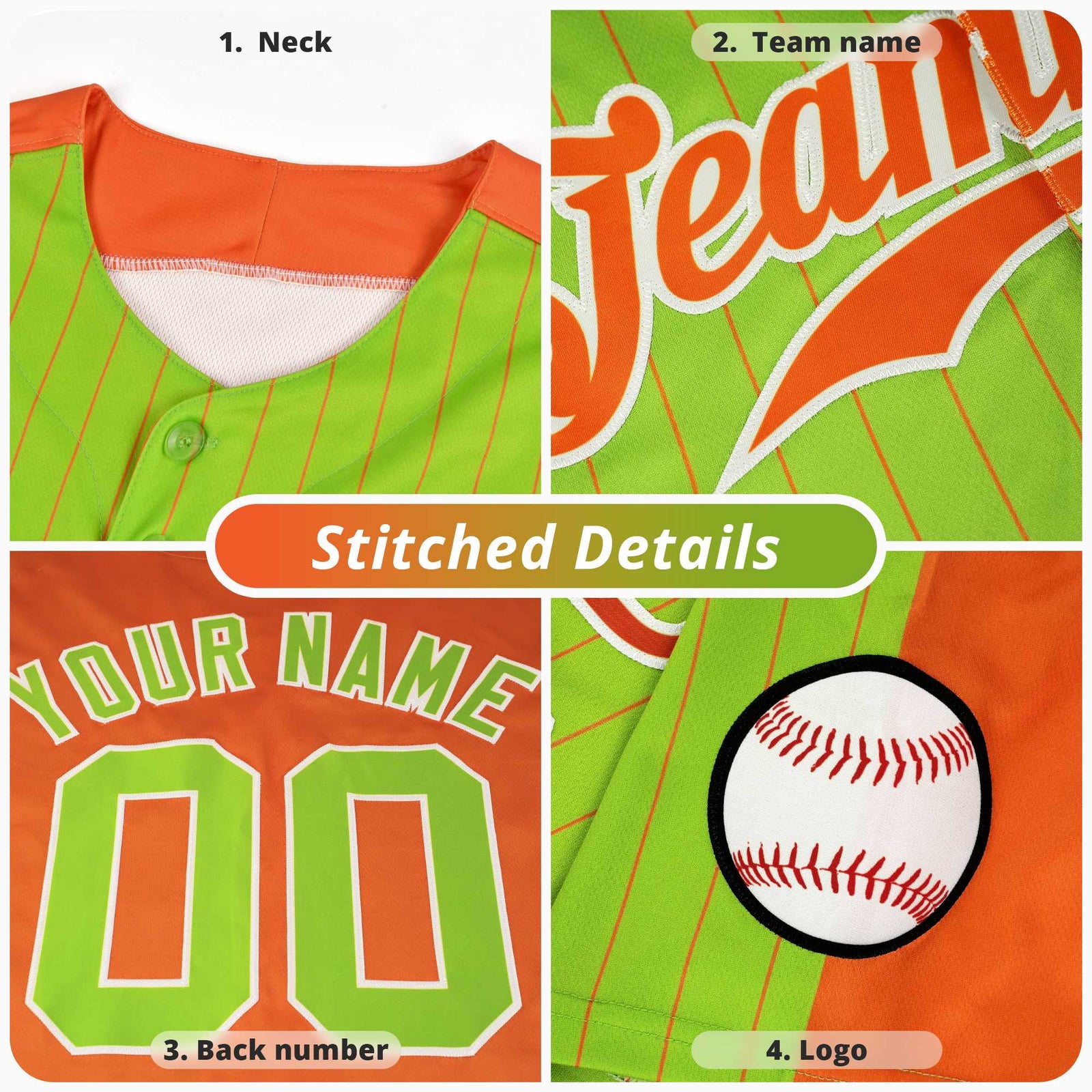 Custom White Gold and Neon Green Pinstripe Personalized Raglan Sleeves Authentic Baseball Jersey