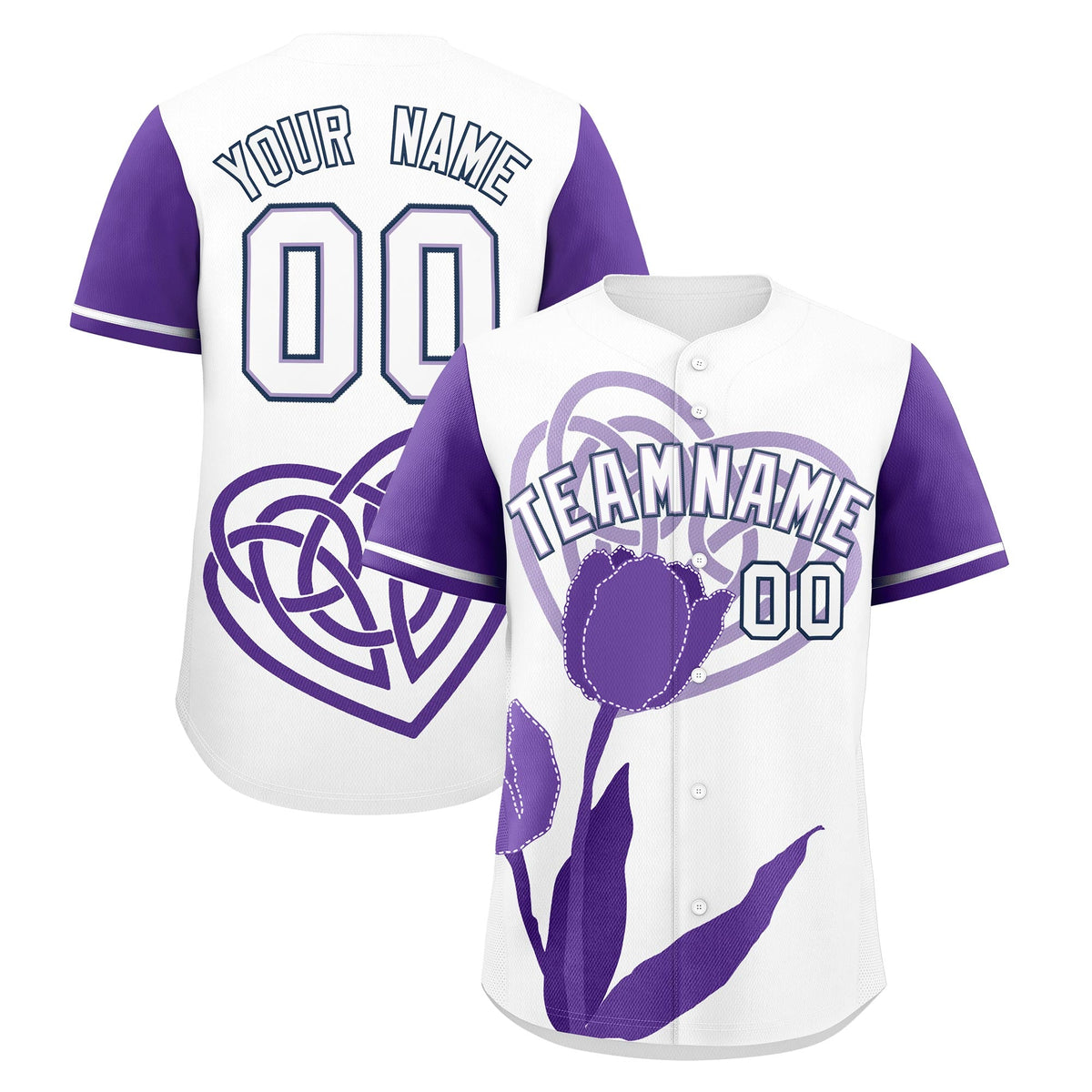 Custom White Light Purple Mother's Day Style Graffiti Pattern Quick Dry Baseball Jersey| KXKSHOP