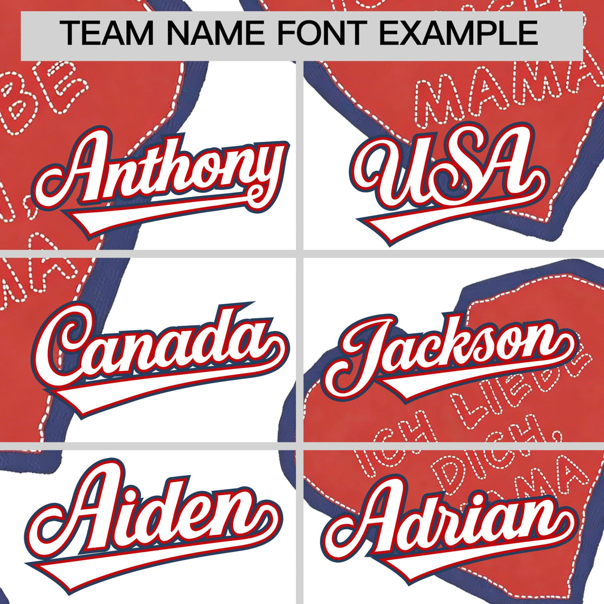 Custom White Red Midnight Blue Mother's Day Style Graffiti Pattern Stretch Fabric Baseball Jersey| KXKSHOP