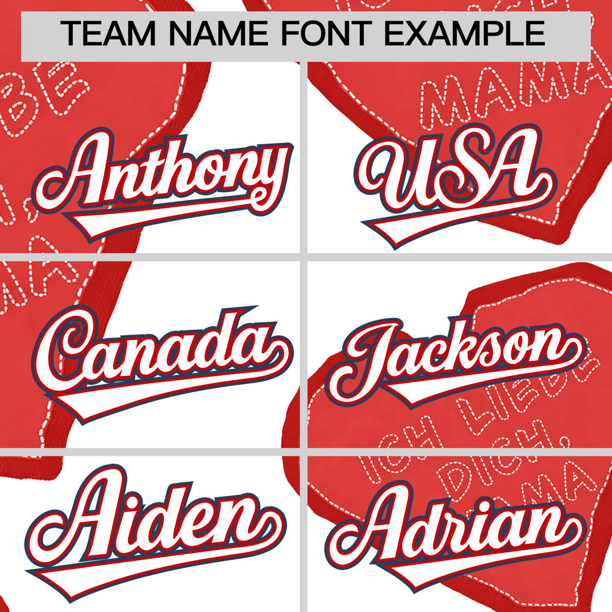 Custom White Red Mother's Day Style Graffiti Pattern Stretch Fabric Baseball Jersey| KXKSHOP