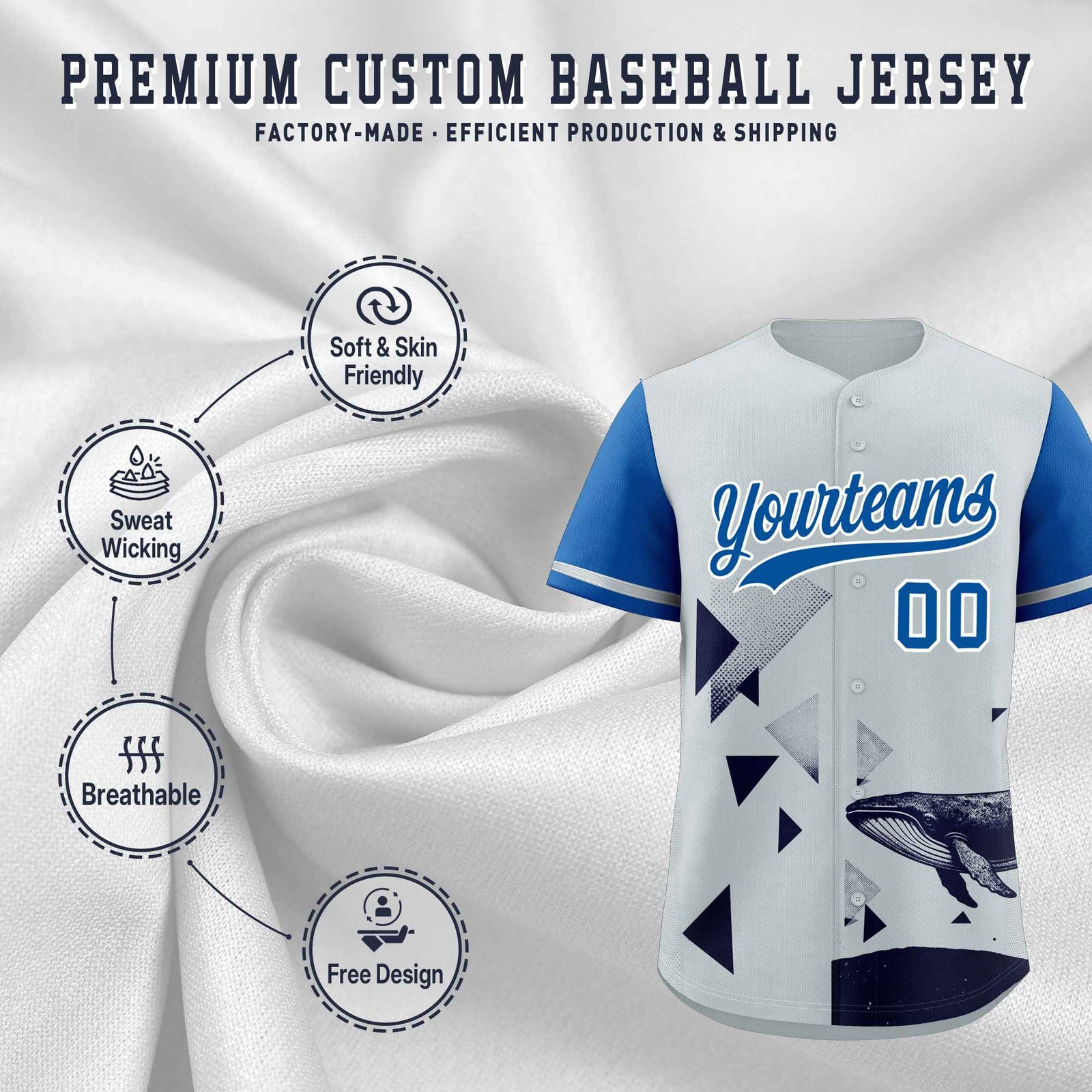 Custom Royal Silver Raptor Series Raglan Sleeves Street Style Baseball Jersey
