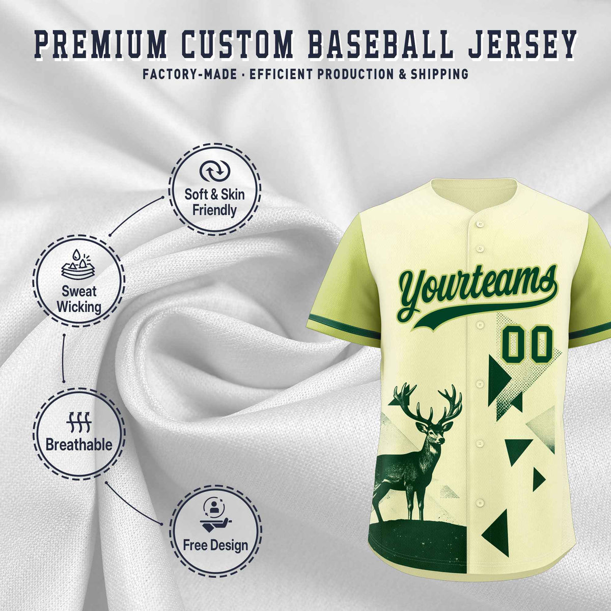 Custom Champagne Cream Raptor Series Raglan Sleeves Hip Hop Baseball Jersey