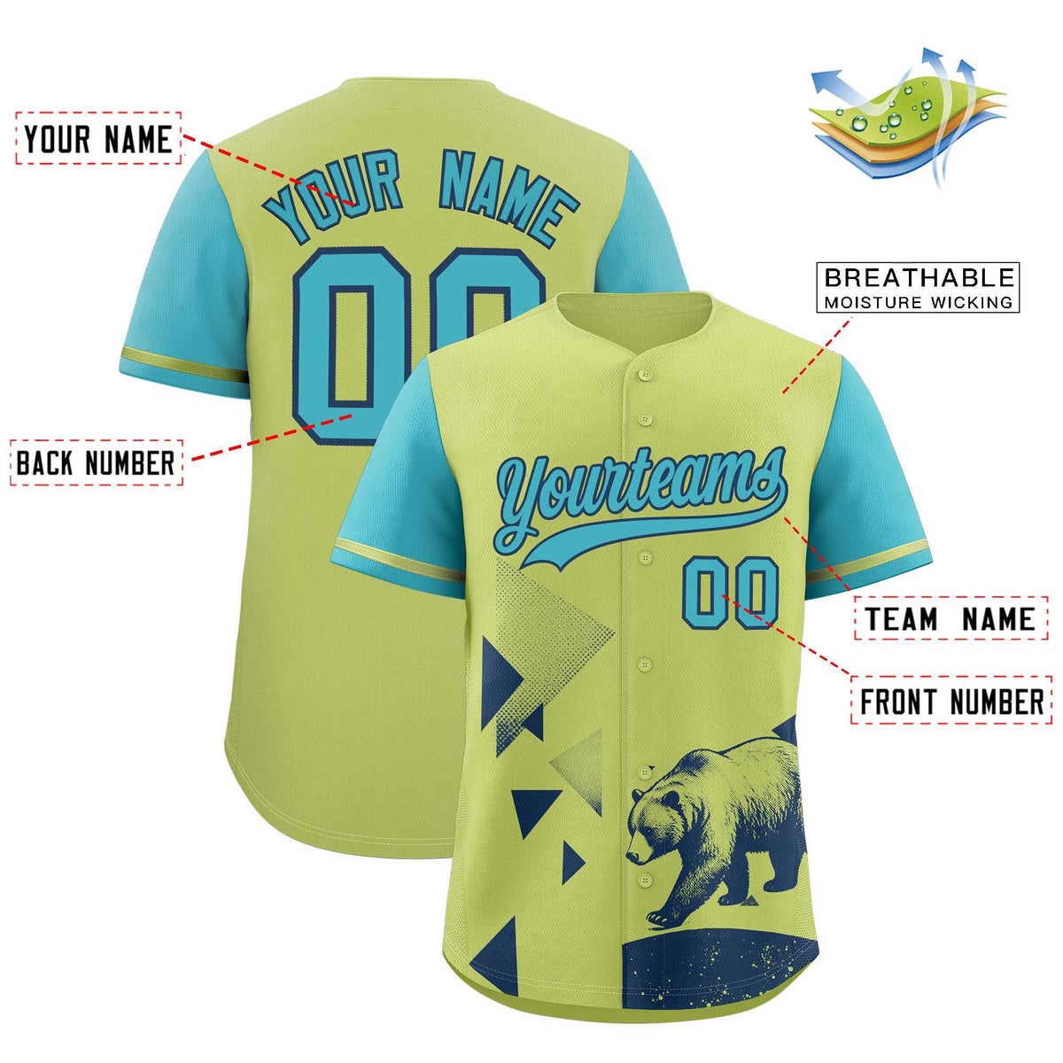 Custom Sky Blue Champagne Raptor Series Raglan Sleeves Drapable Baseball Jersey