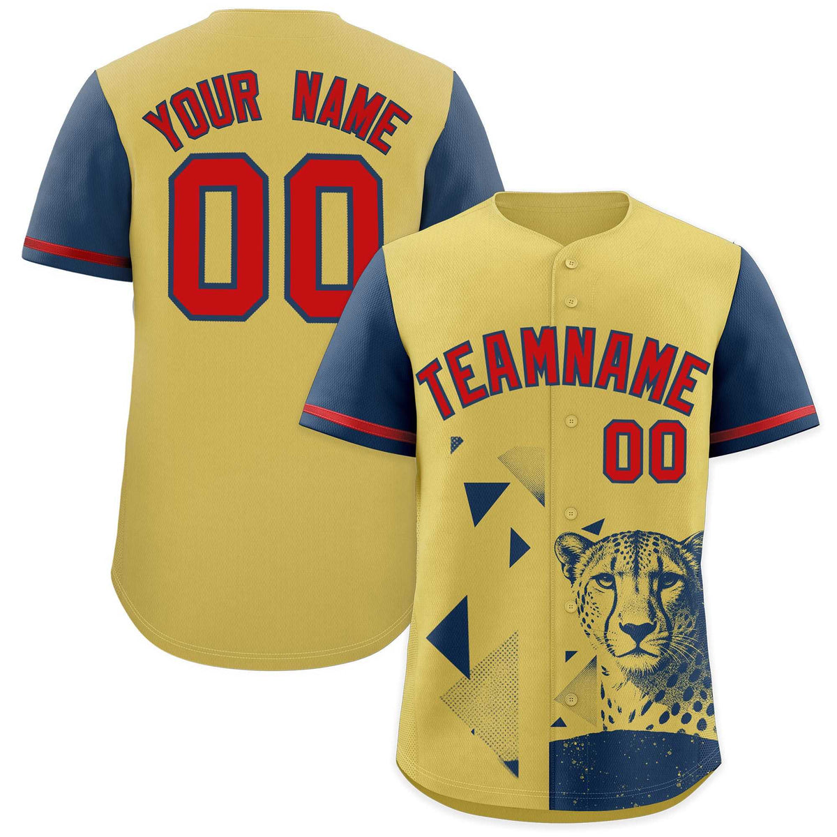 Custom Midnight Blue Old Gold Raptor Series Raglan Sleeves Lightweight Baseball Jersey