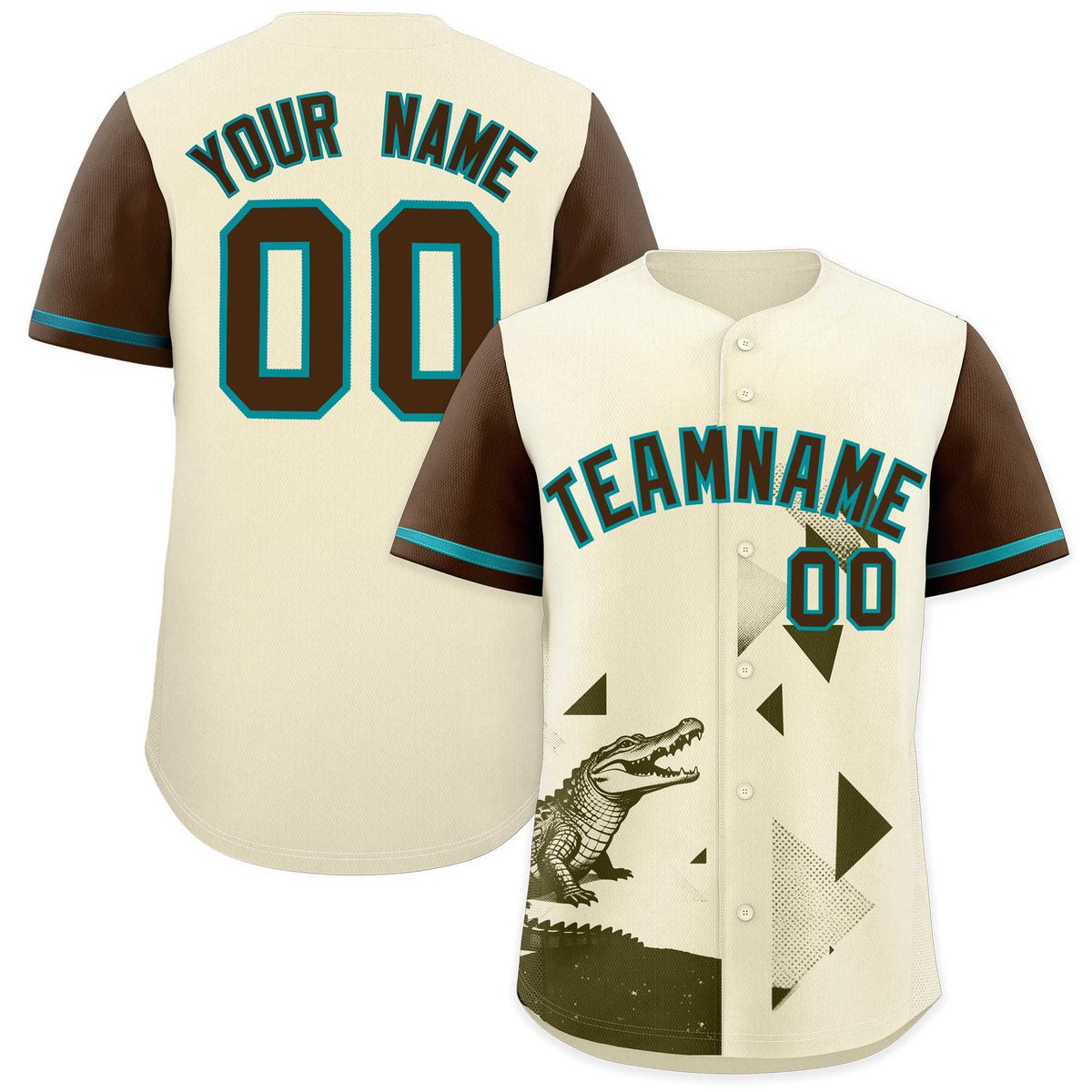 Custom Light Brown Cream Raptor Series Raglan Sleeves Drapable Baseball Jersey