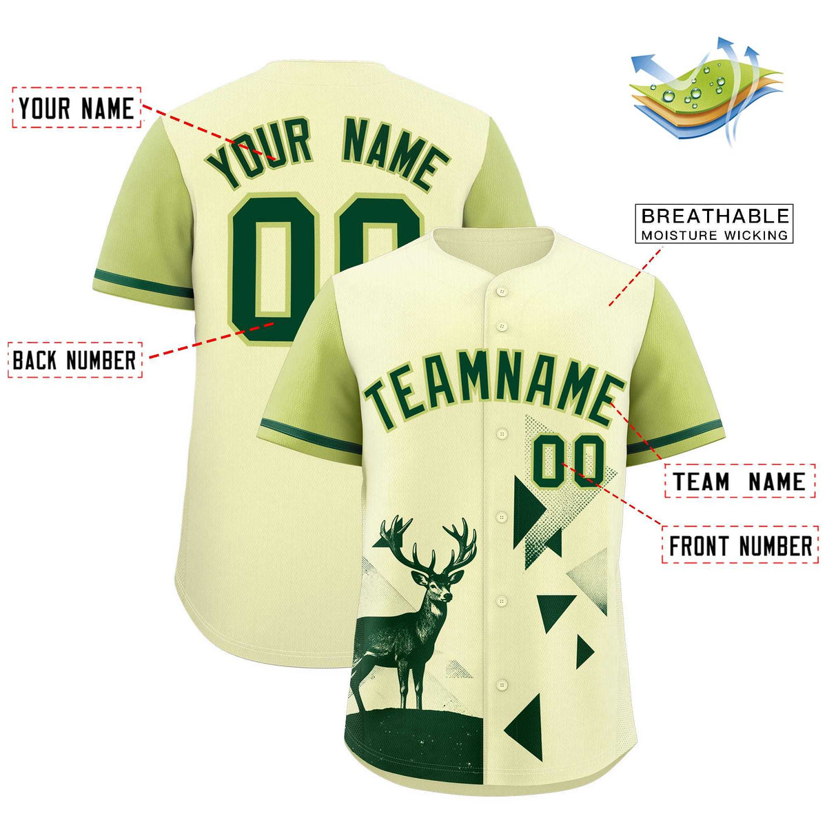 Custom Champagne Cream Raptor Series Raglan Sleeves Hip Hop Baseball Jersey