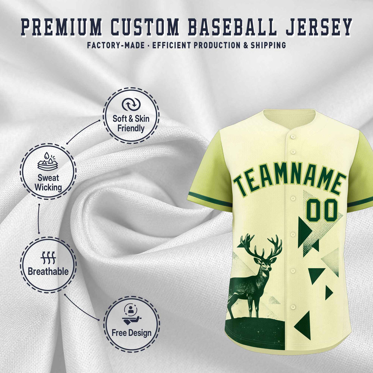 Custom Champagne Cream Raptor Series Raglan Sleeves Hip Hop Baseball Jersey