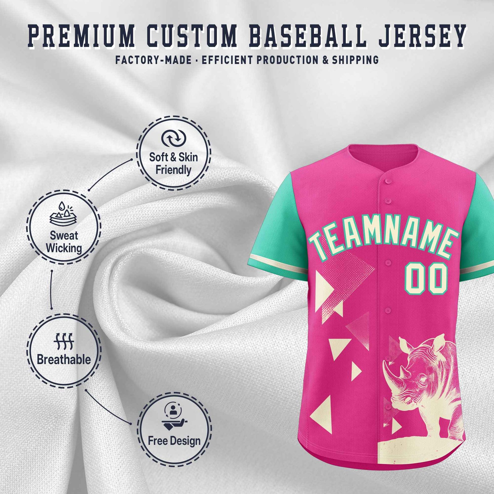 Custom Green Rose Red Raptor Series Raglan Sleeves Breathable Baseball Jersey