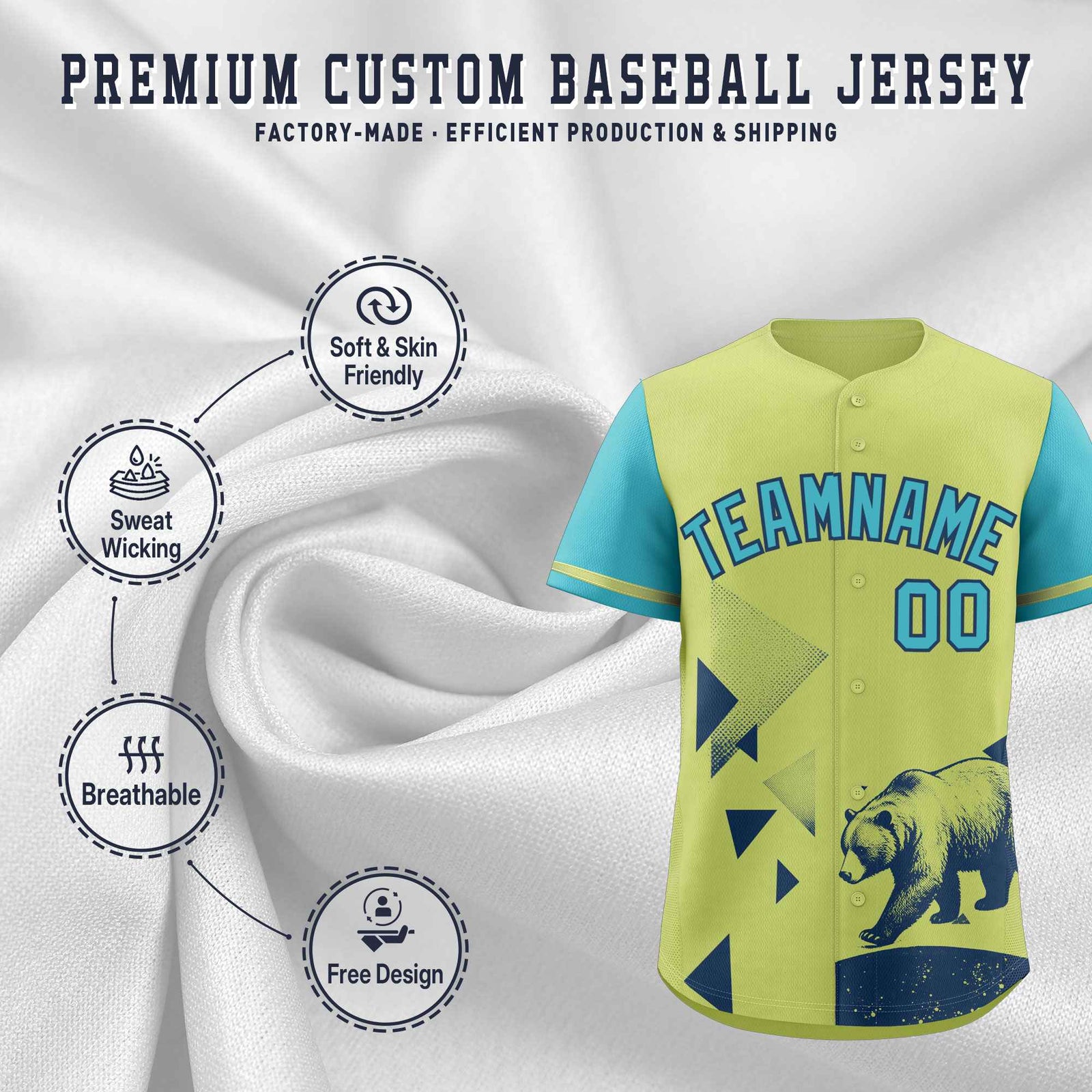 Custom Sky Blue Champagne Raptor Series Raglan Sleeves Drapable Baseball Jersey
