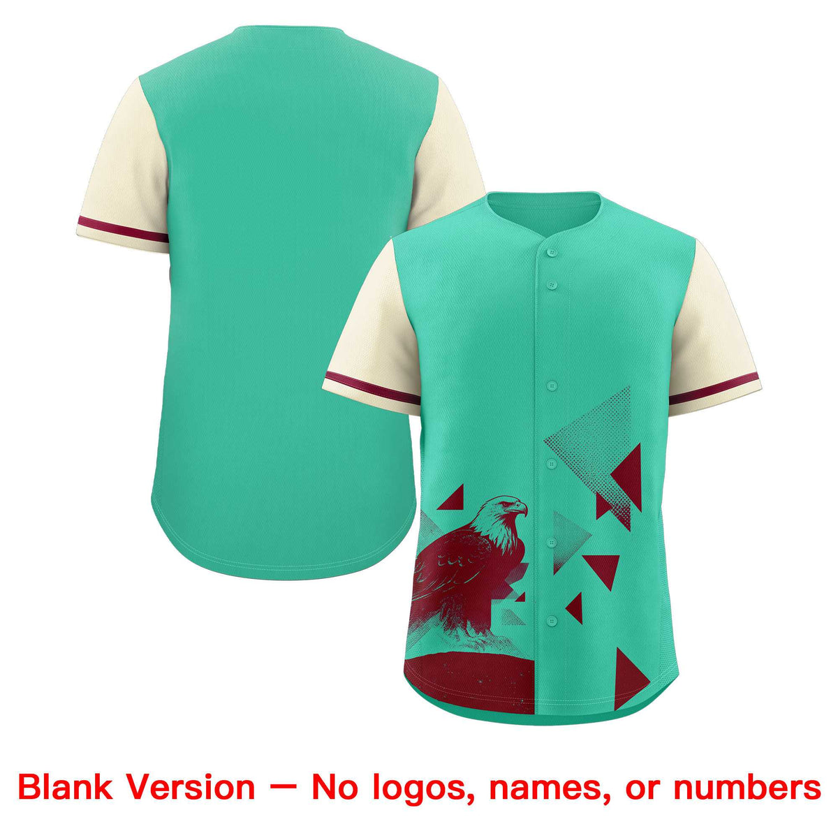 Custom Cream Green Raptor Series Raglan Sleeves Urban Style Baseball Jersey