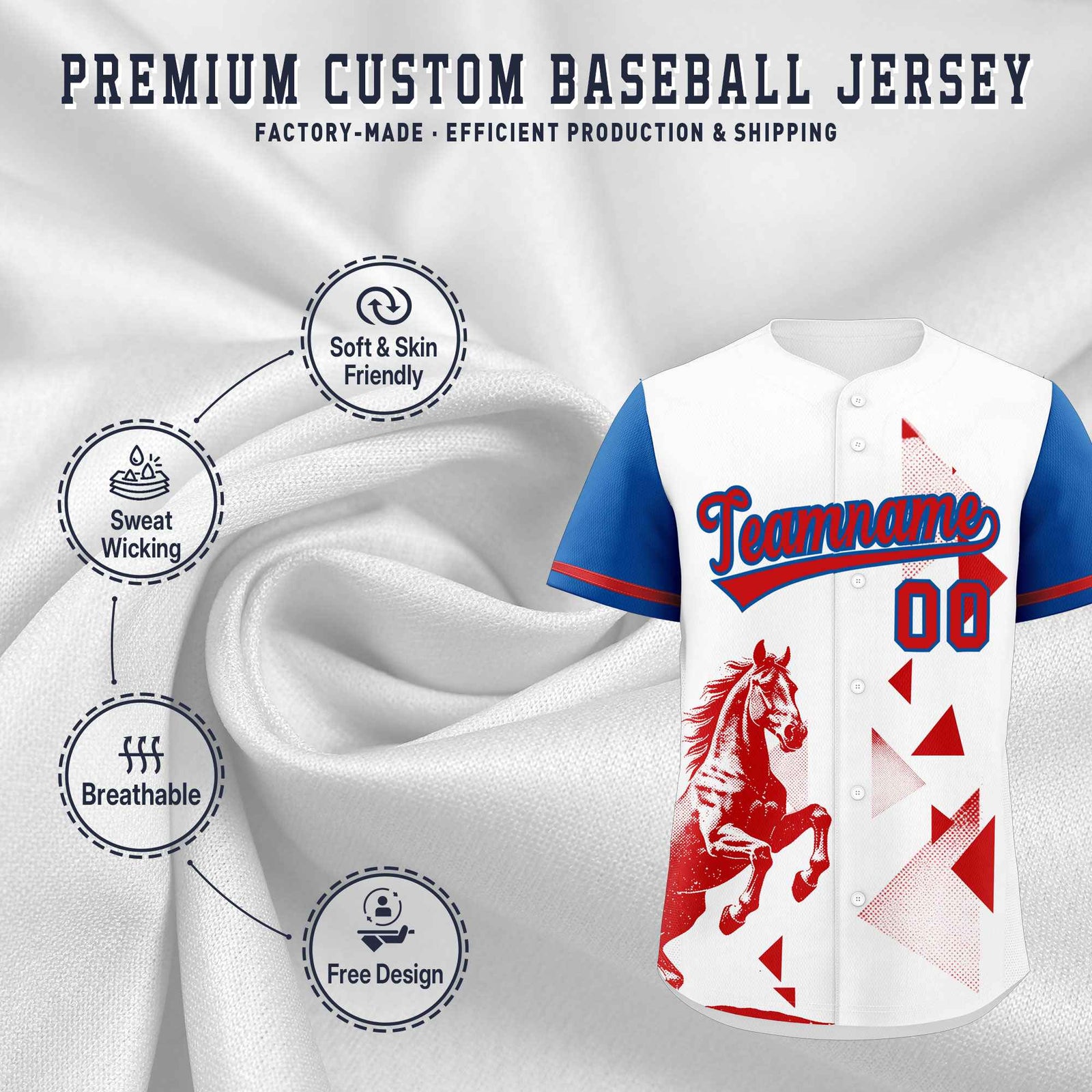 Custom Royal White Raptor Series Raglan Sleeves Lightweight Baseball Jersey |KXKSHOP