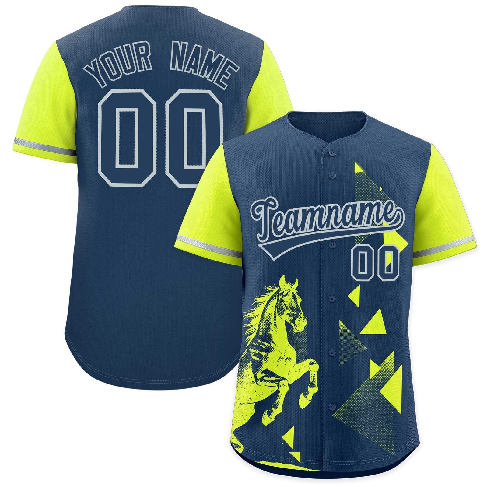 Custom Fluorescent Green Midnight Blue Raptor Series Raglan Sleeves Drapable Baseball Jersey |KXKSHOP