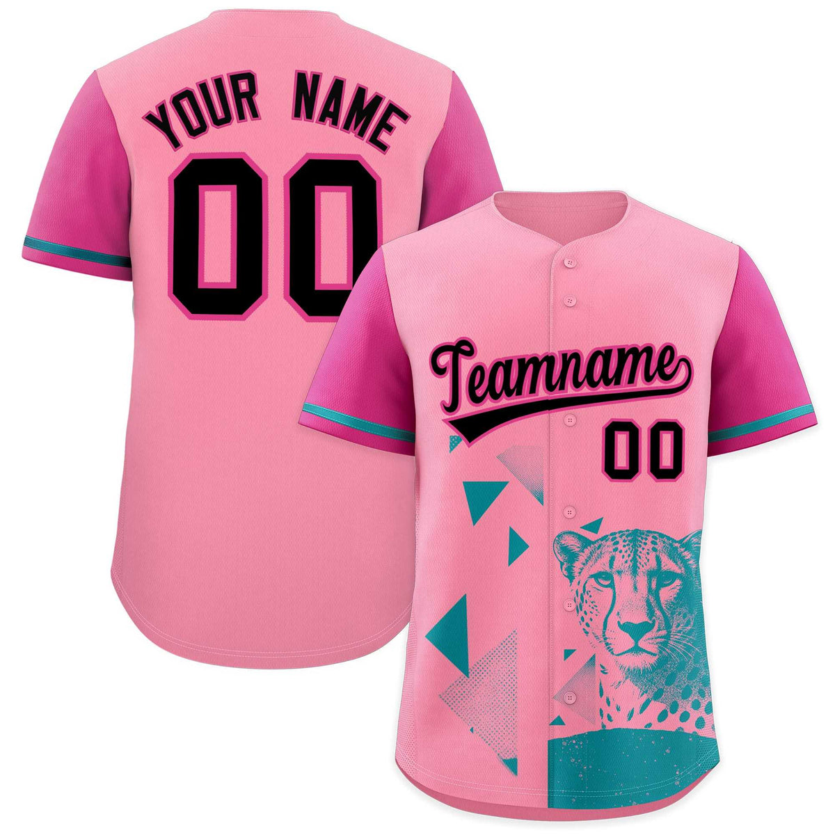 Custom Rose Red Light Pink Raptor Series Raglan Sleeves Breathable Baseball Jersey |KXKSHOP