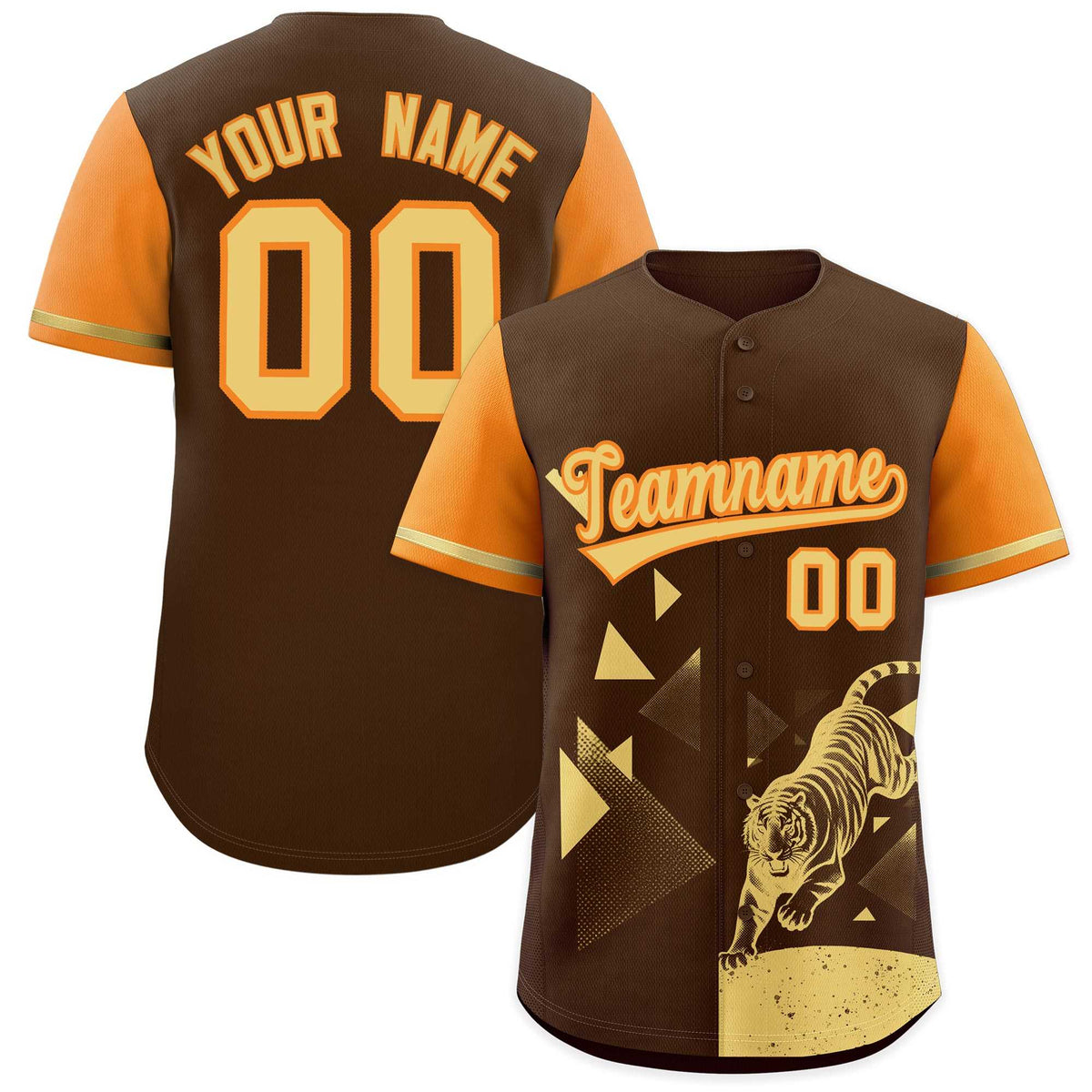 Custom Orange Brown Raptor Series Raglan Sleeves Urban Style Baseball Jersey |KXKSHOP