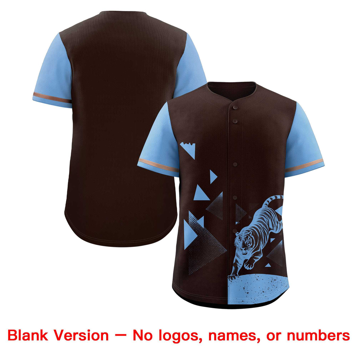Custom Powder Blue Brown Raptor Series Raglan Sleeves Drapable Baseball Jersey |KXKSHOP