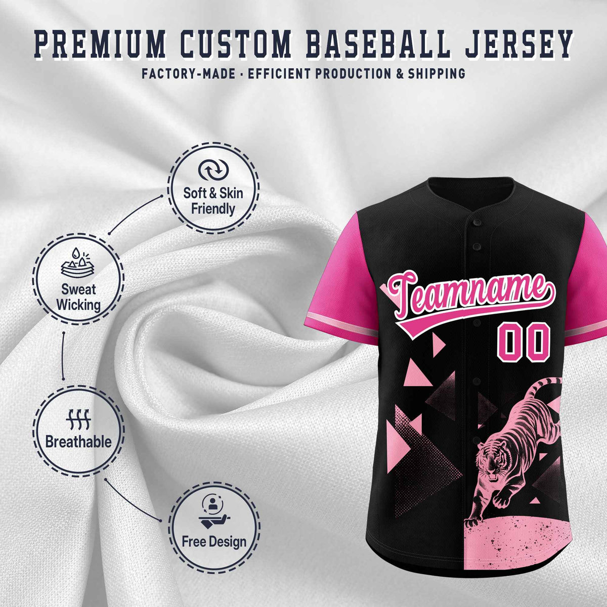 Custom Rose Red Black Raptor Series Raglan Sleeves Wrinkle-Resistant Baseball Jersey |KXKSHOP