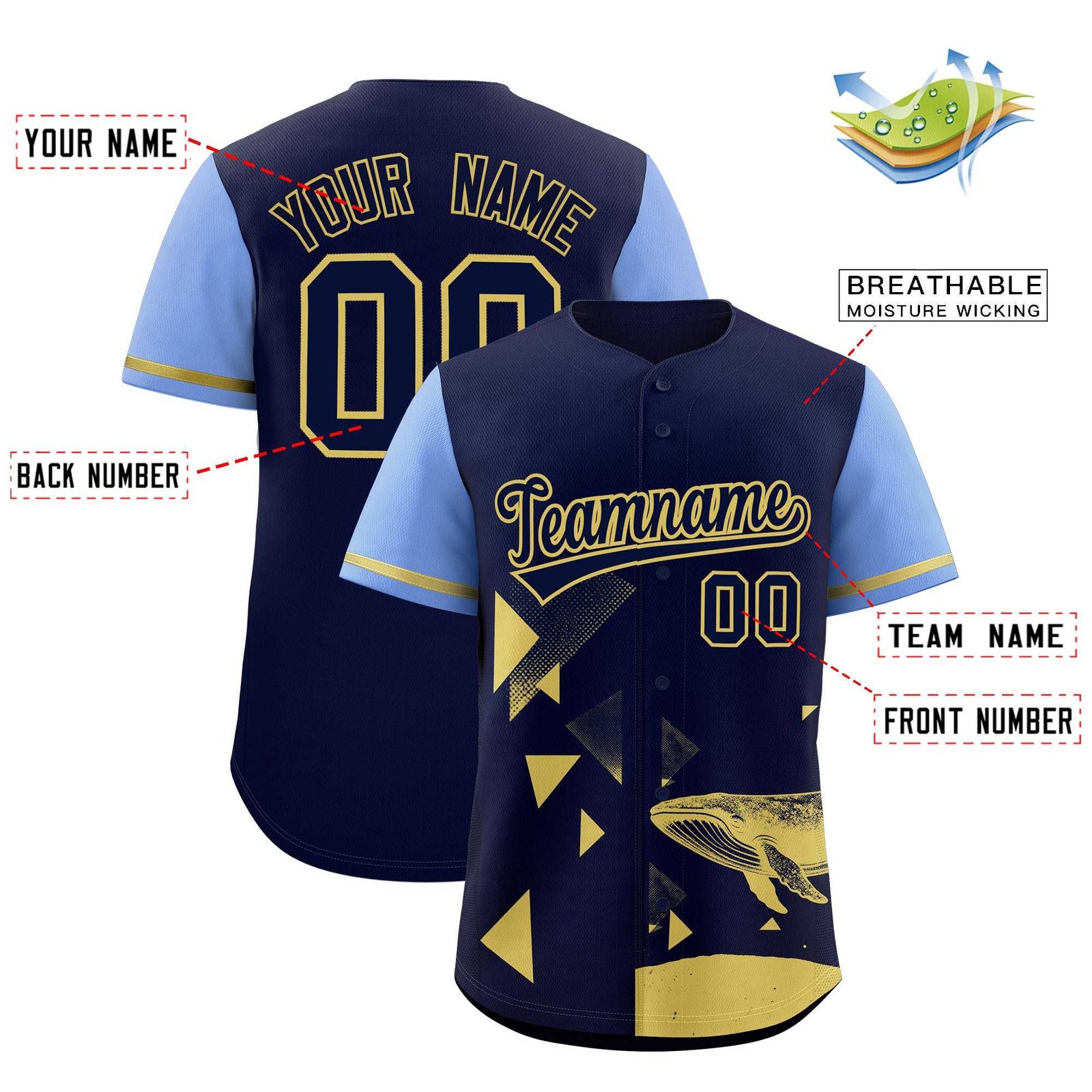 Custom Light Blue Navy Raptor Series Raglan Sleeves Casual Sports Baseball Jersey |KXKSHOP