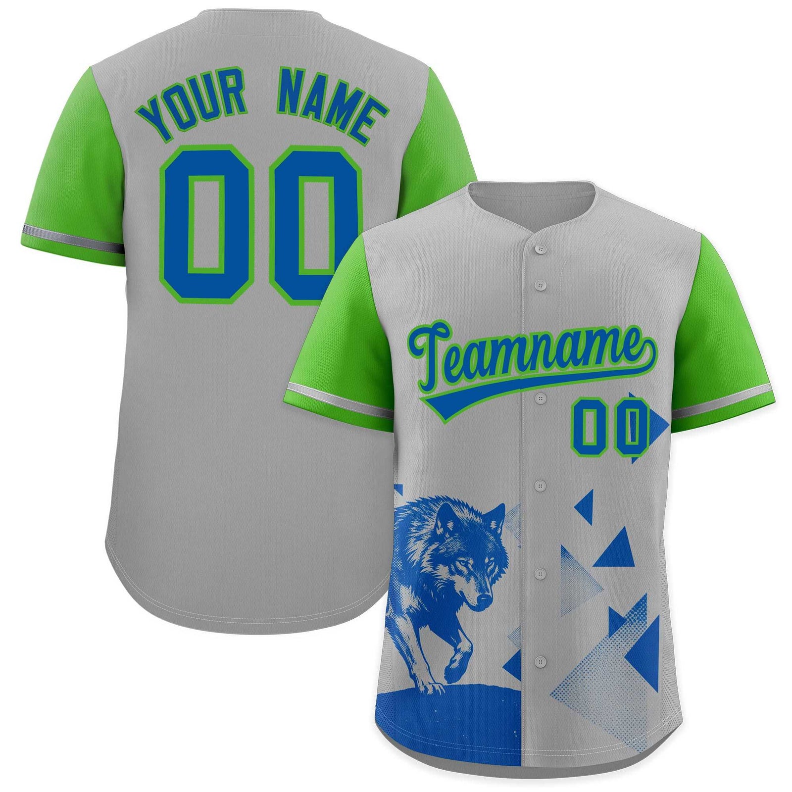 Custom Light Green Gray Raptor Series Raglan Sleeves Street Style Baseball Jersey |KXKSHOP