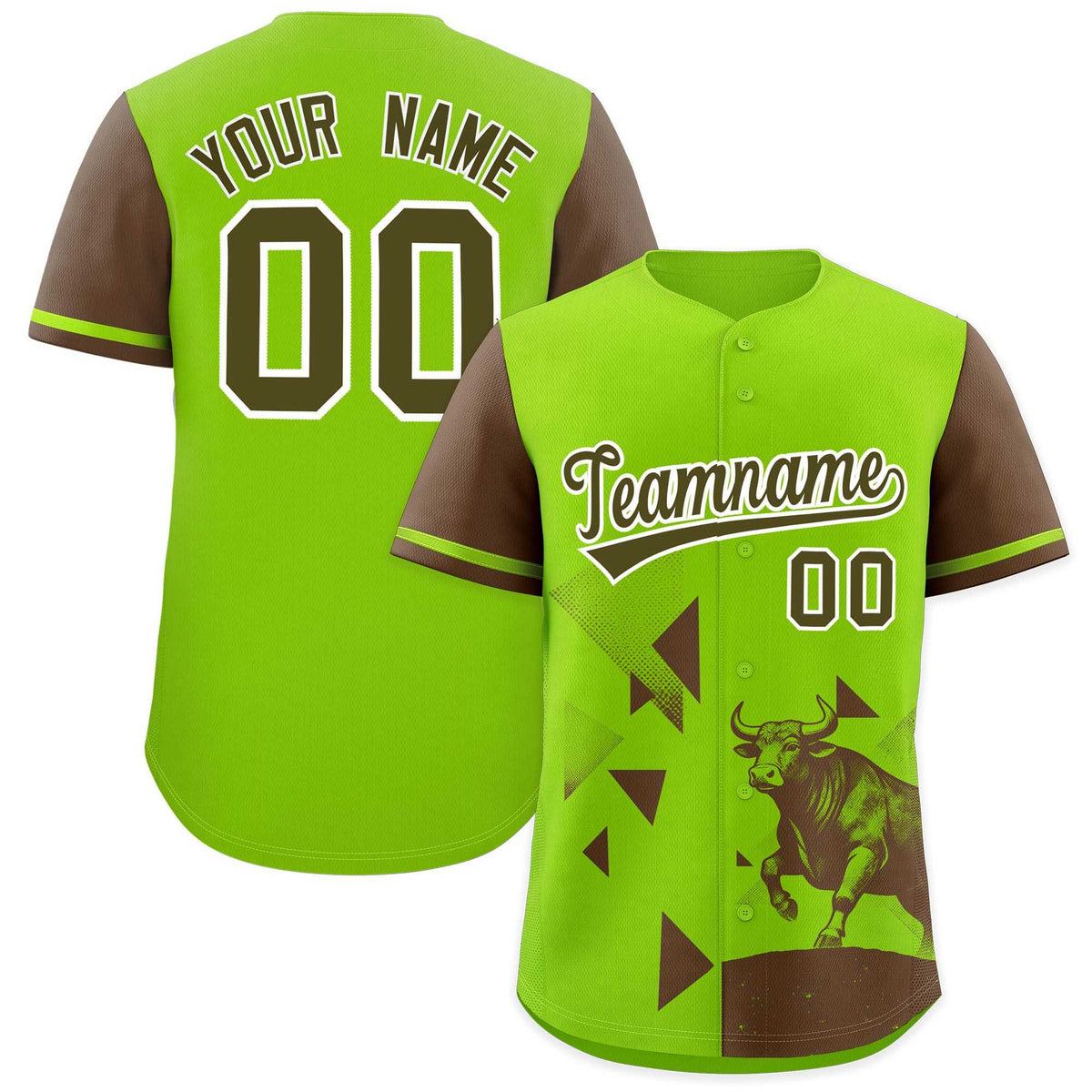 Custom Light Brown Neon Green Raptor Series Raglan Sleeves Hip Hop Baseball Jersey |KXKSHOP
