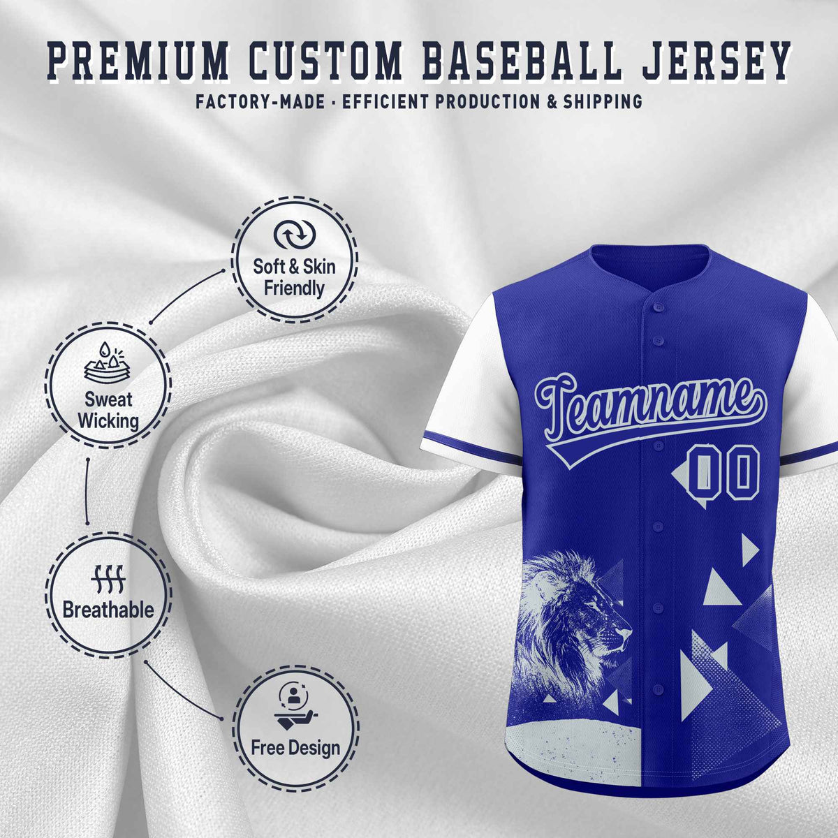 Custom White Royal Raptor Series Raglan Sleeves Lightweight Baseball Jersey |KXKSHOP
