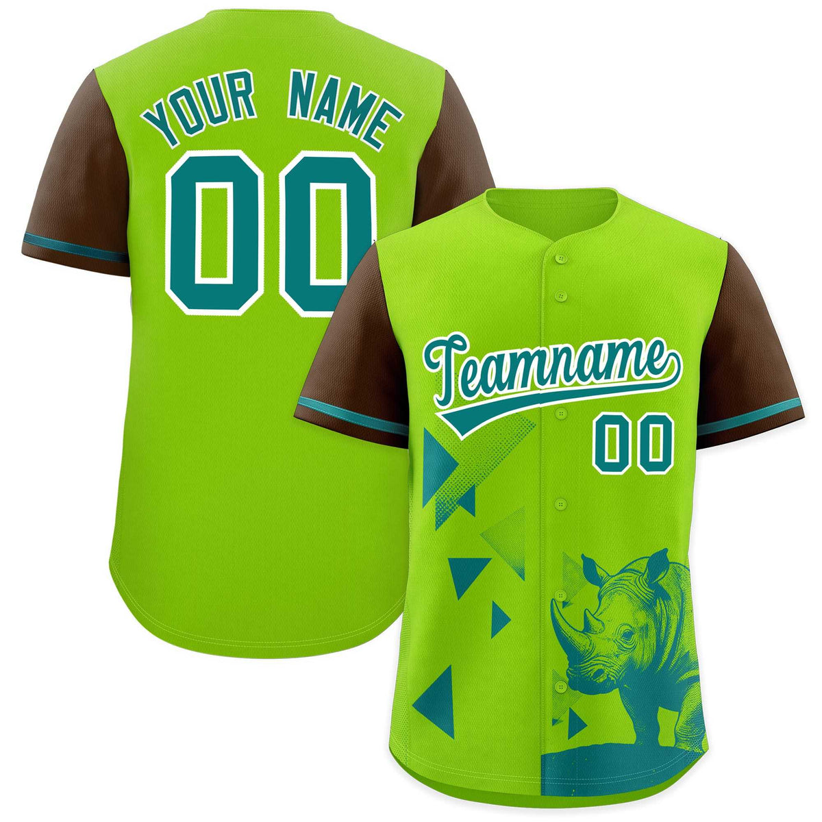 Custom Neon Green Light Brown Raptor Series Raglan Sleeves Urban Style Baseball Jersey |KXKSHOP