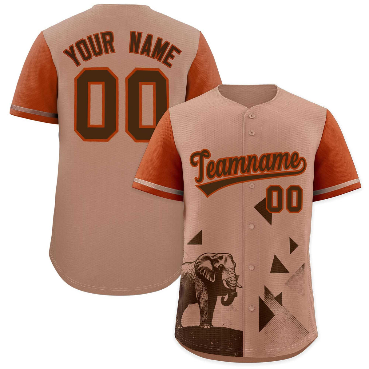 Custom Dark Orange Coffee Raptor Series Raglan Sleeves Hip Hop Baseball Jersey |KXKSHOP