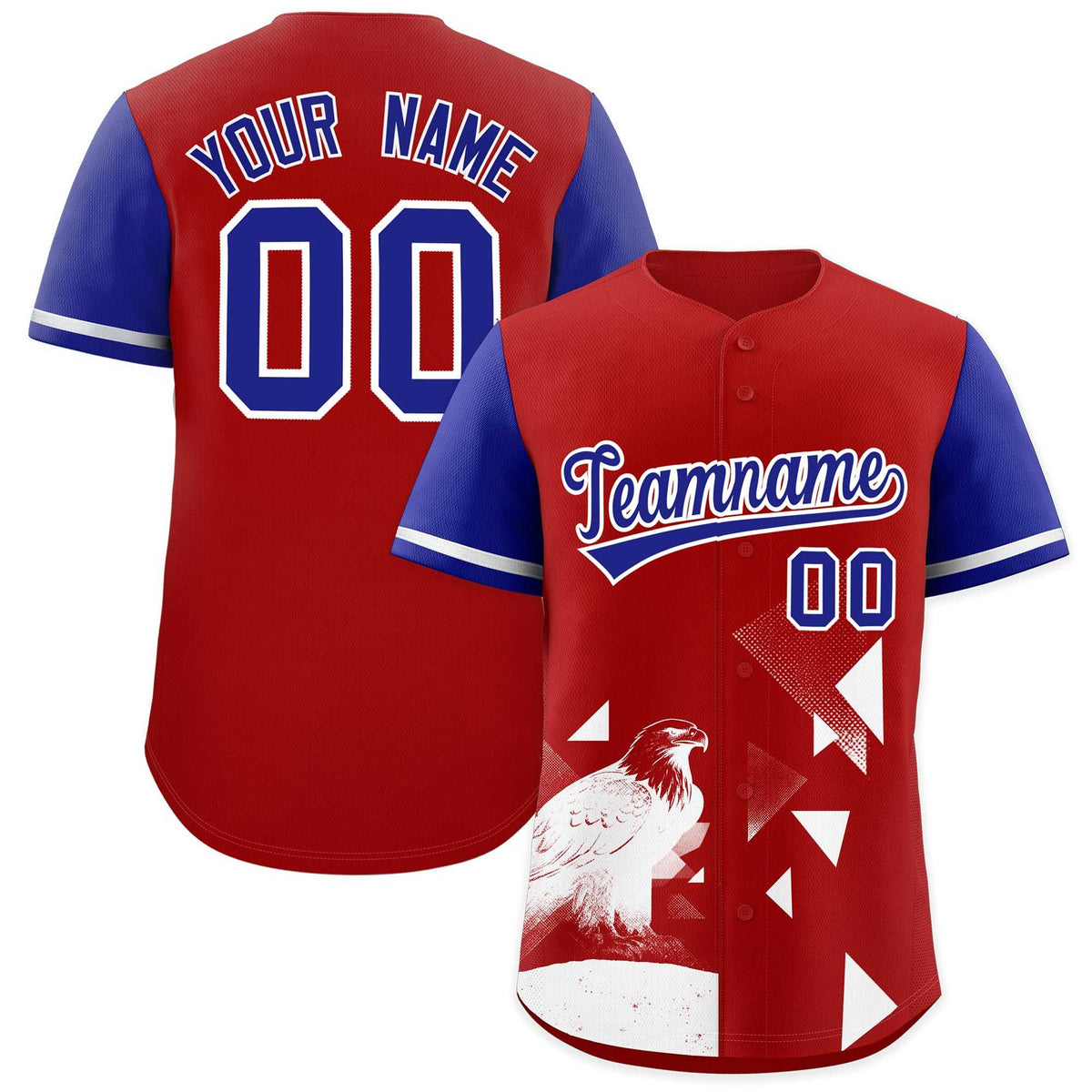 Custom Royal Red Raptor Series Raglan Sleeves Street Style Baseball Jersey |KXKSHOP