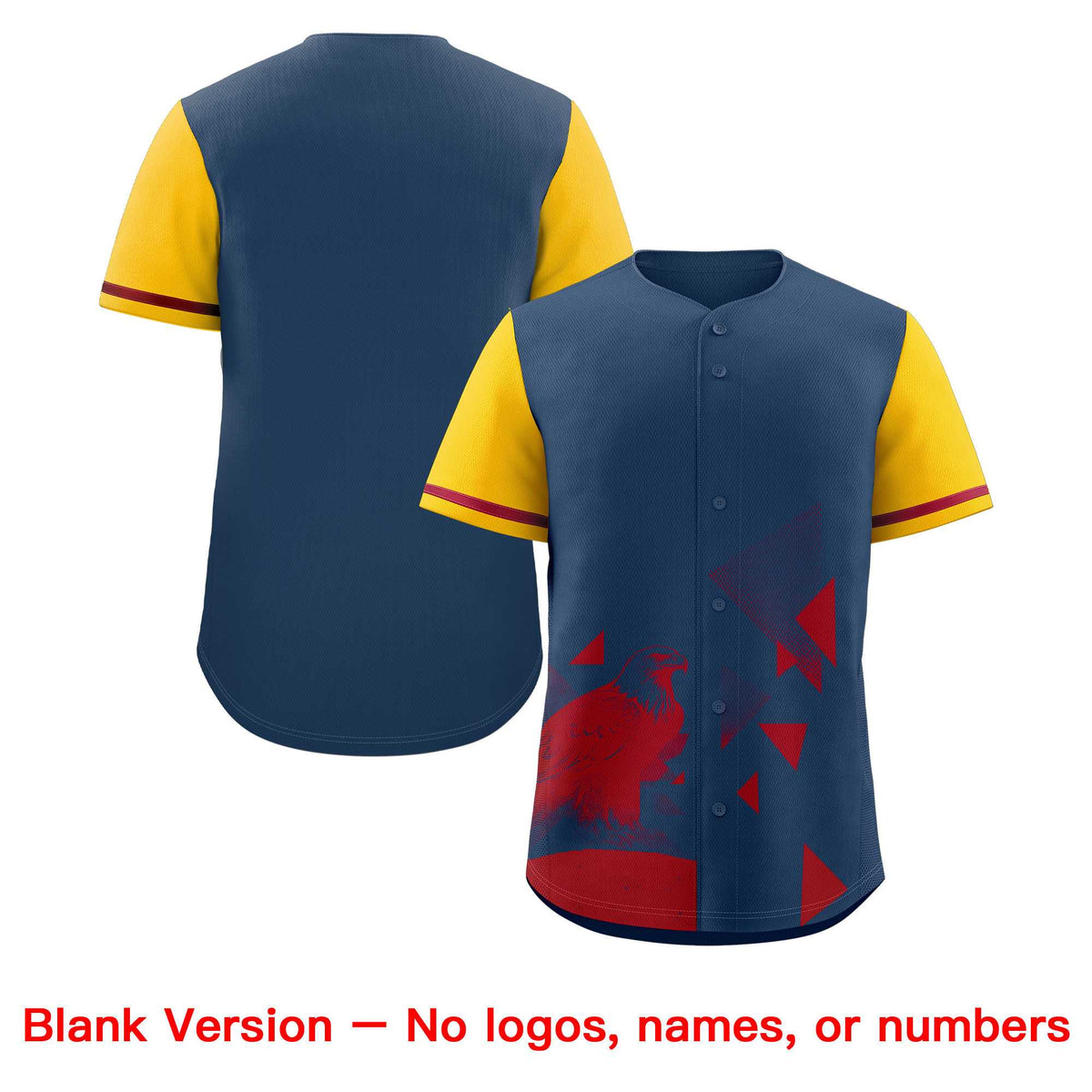 Custom Yellow Midnight Blue Raptor Series Raglan Sleeves Casual Sports Baseball Jersey |KXKSHOP