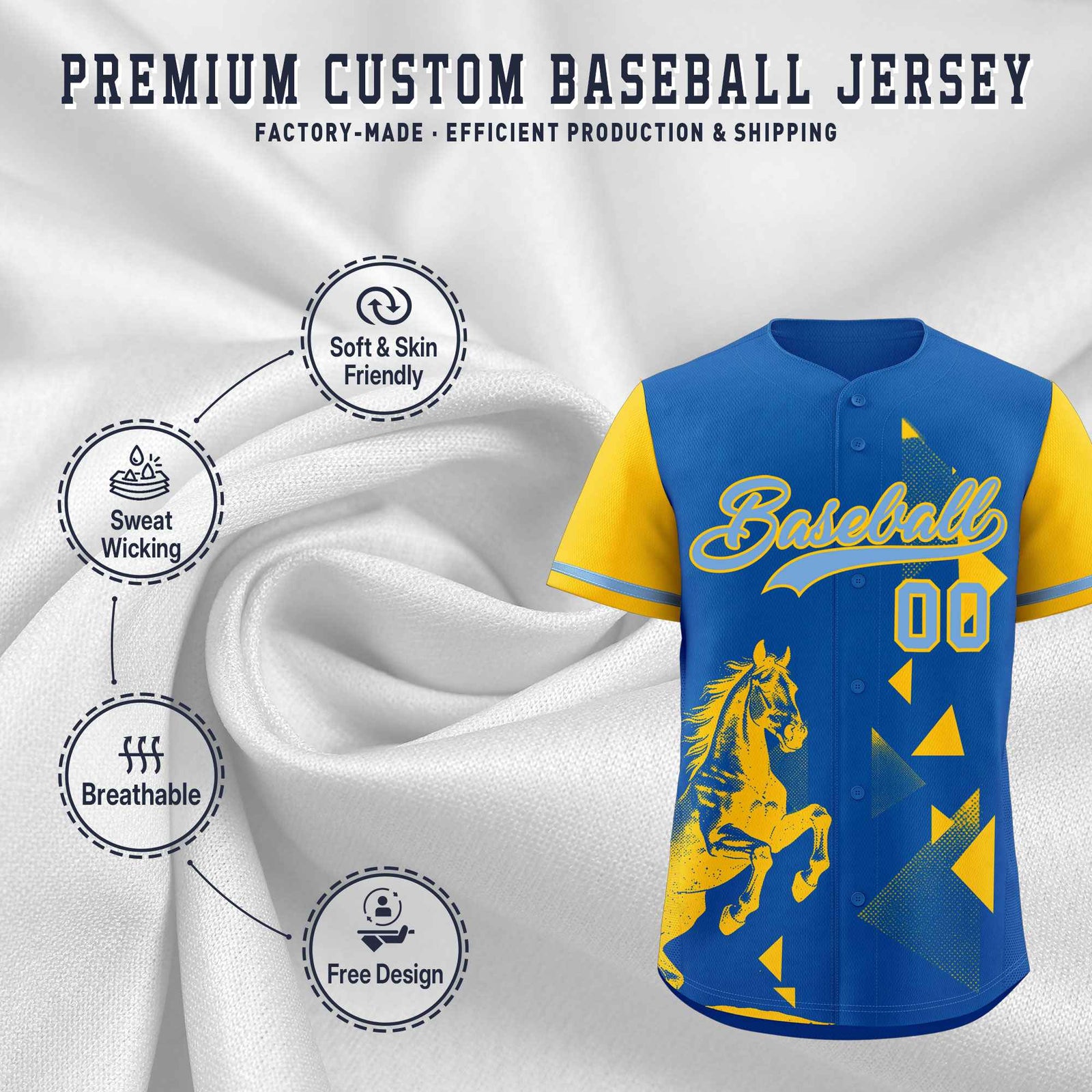 Custom Yellow Royal Raptor Series Raglan Sleeves Breathable Baseball Jersey
