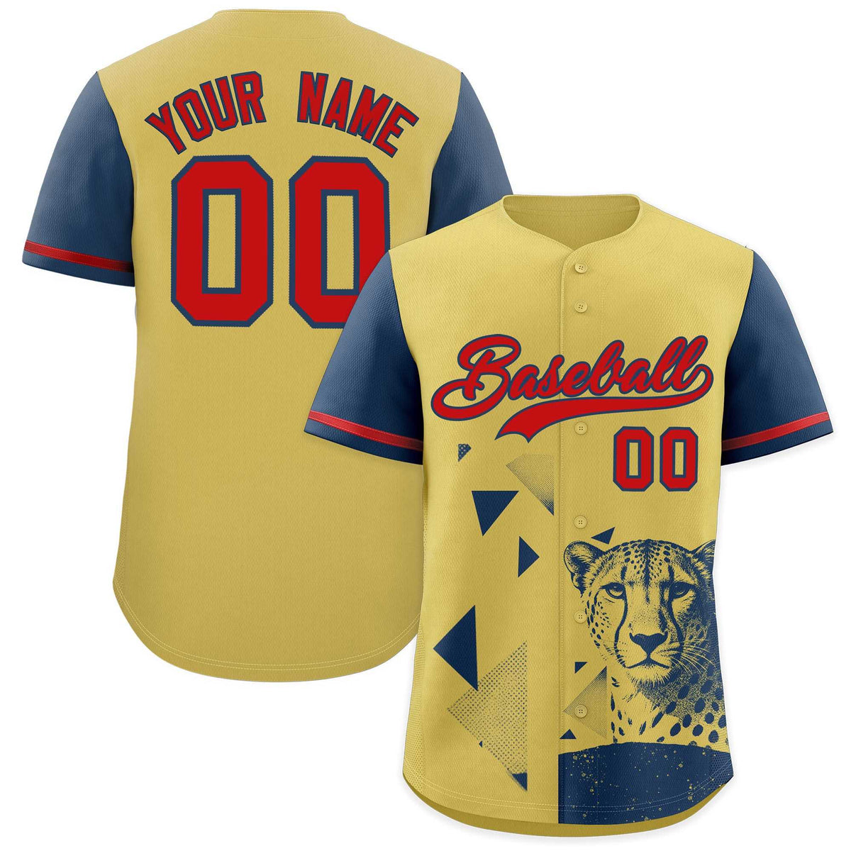 Custom Midnight Blue Old Gold Raptor Series Raglan Sleeves Lightweight Baseball Jersey