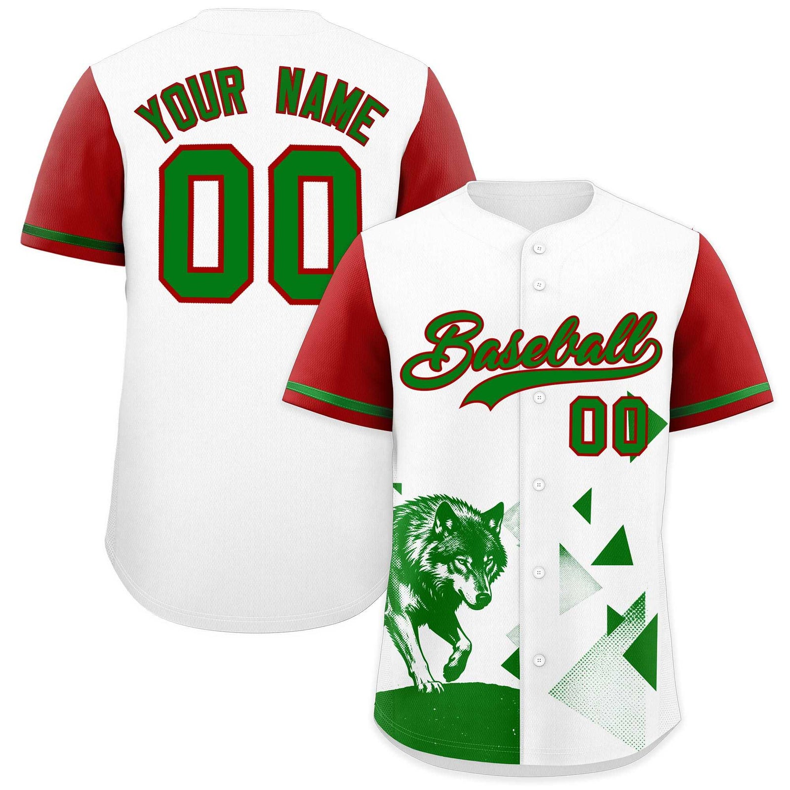 Custom Red White Raptor Series Raglan Sleeves Drapable Baseball Jersey