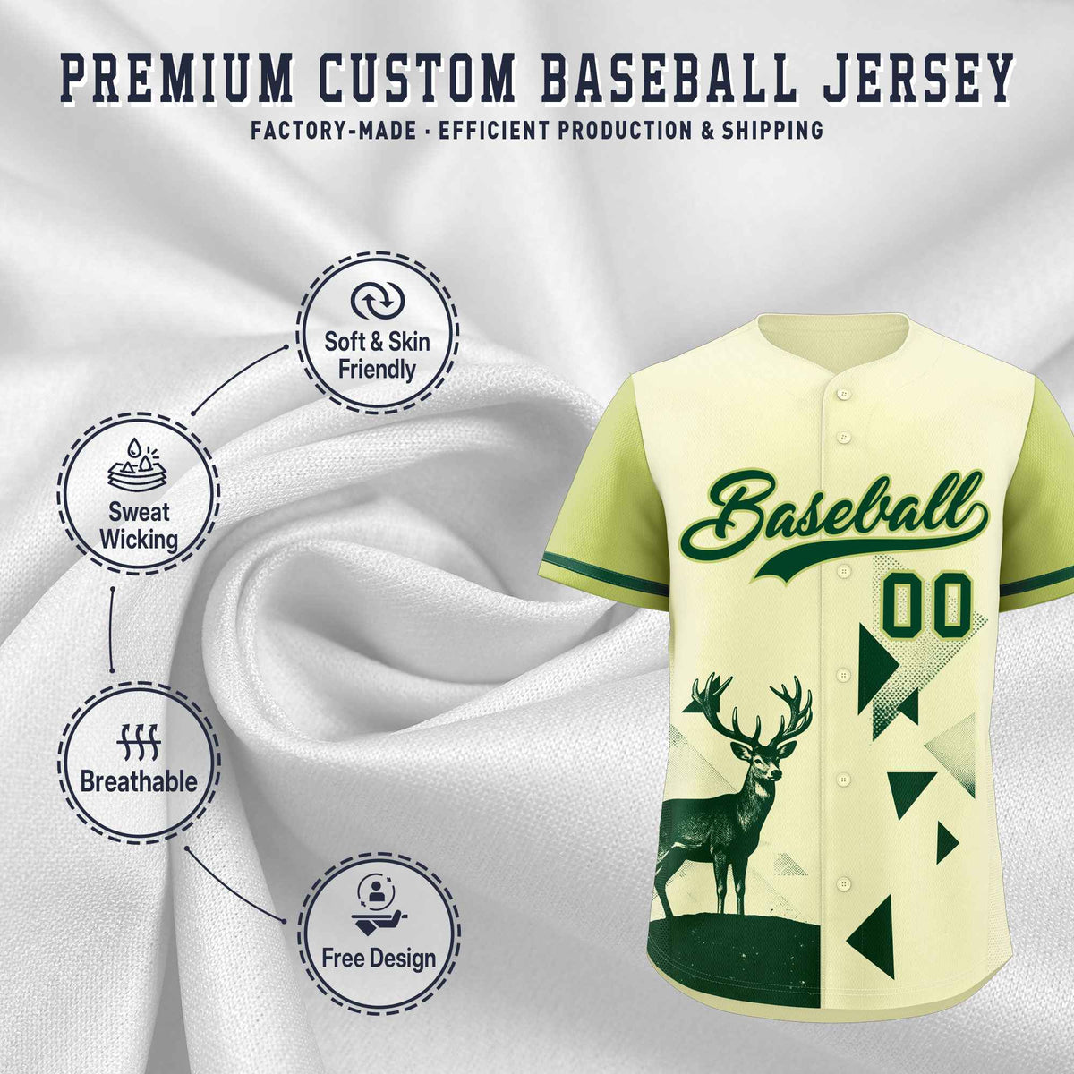 Custom Champagne Cream Raptor Series Raglan Sleeves Hip Hop Baseball Jersey