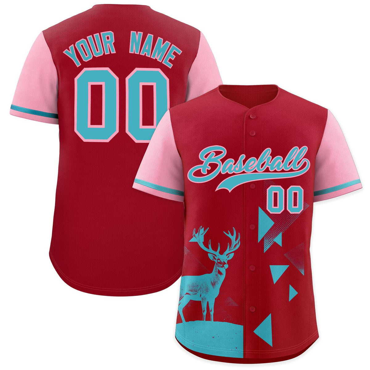 Custom Light Pink Scarlet Raptor Series Raglan Sleeves Drapable Baseball Jersey