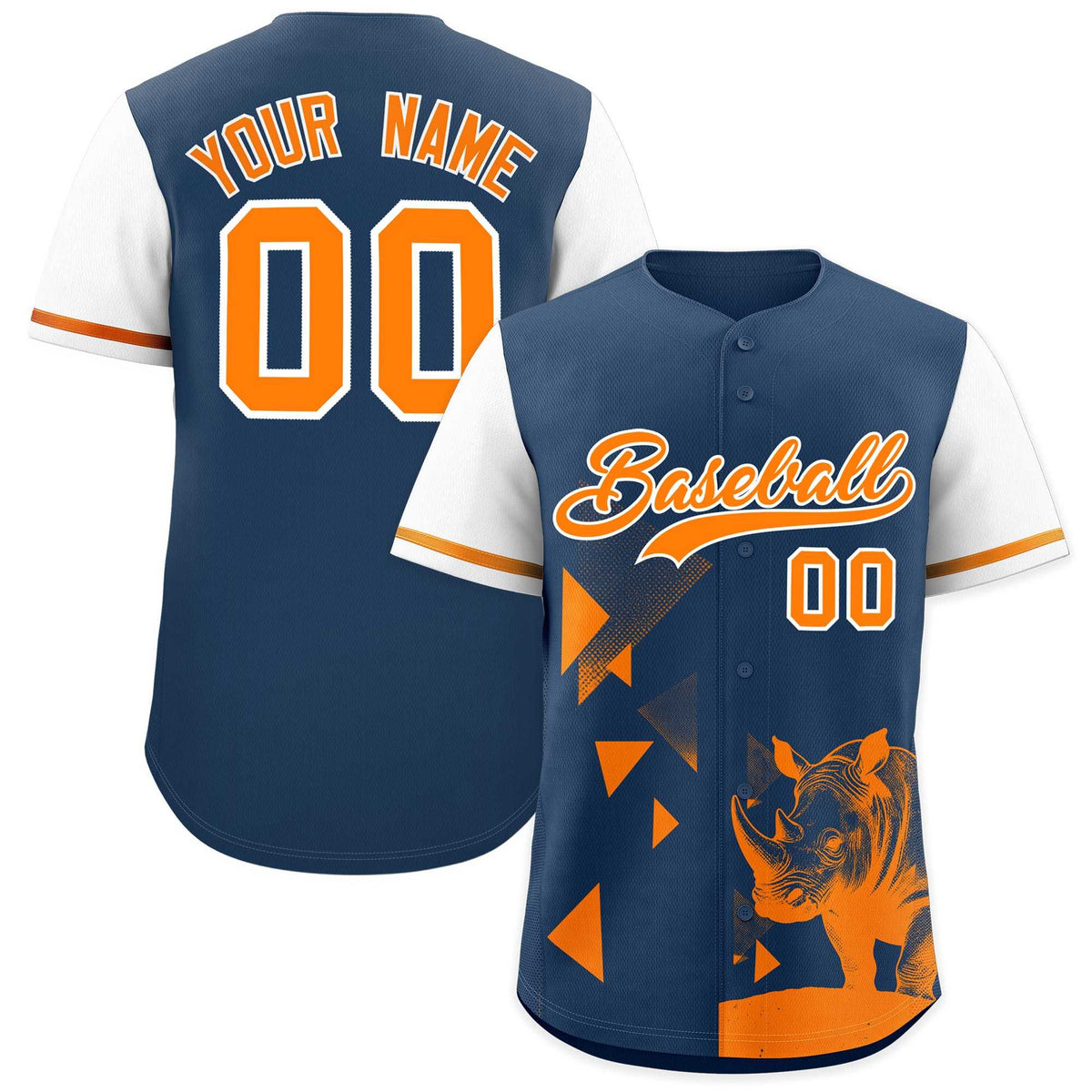 Custom White Midnight Blue Raptor Series Raglan Sleeves Casual Sports Baseball Jersey