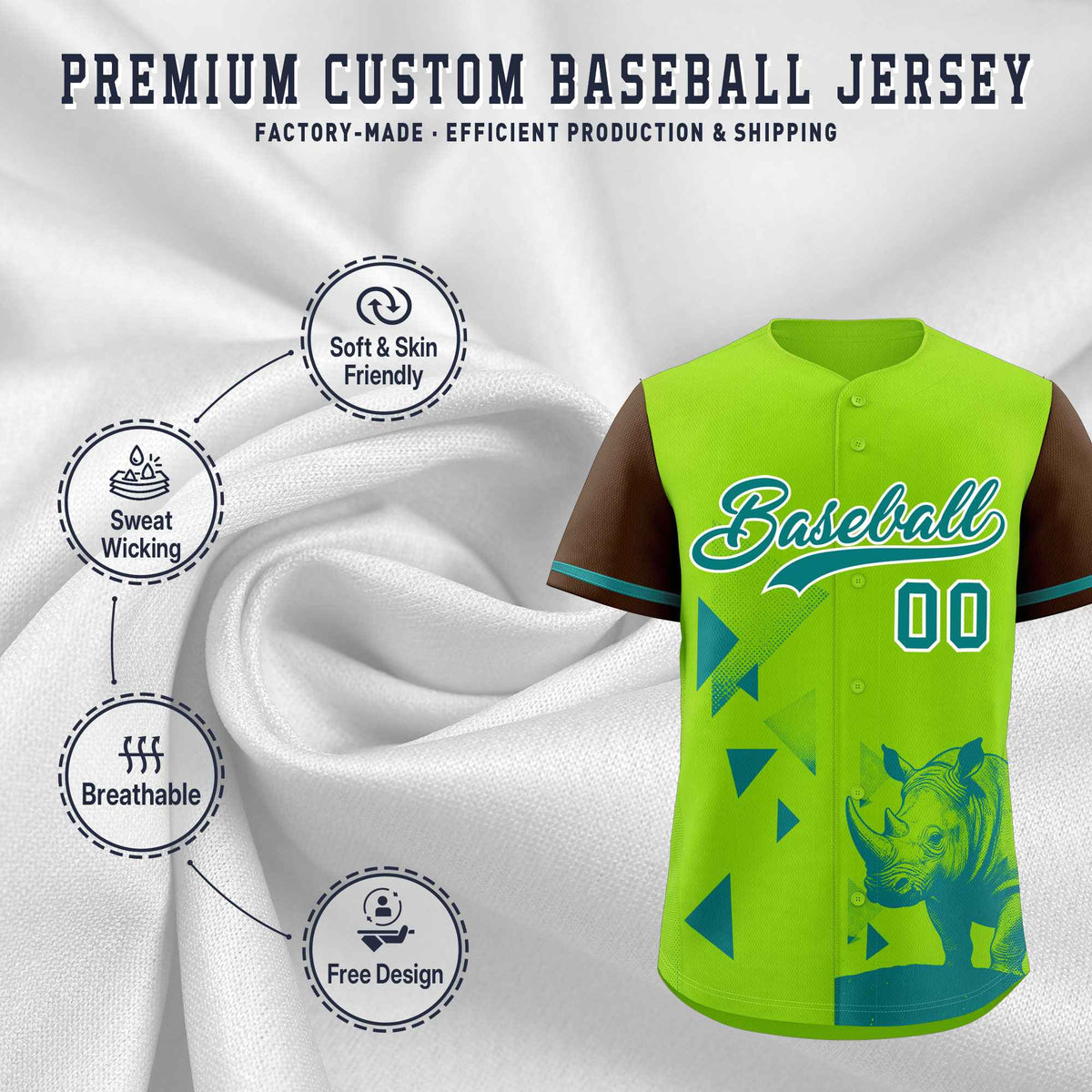 Custom Neon Green Light Brown Raptor Series Raglan Sleeves Urban Style Baseball Jersey