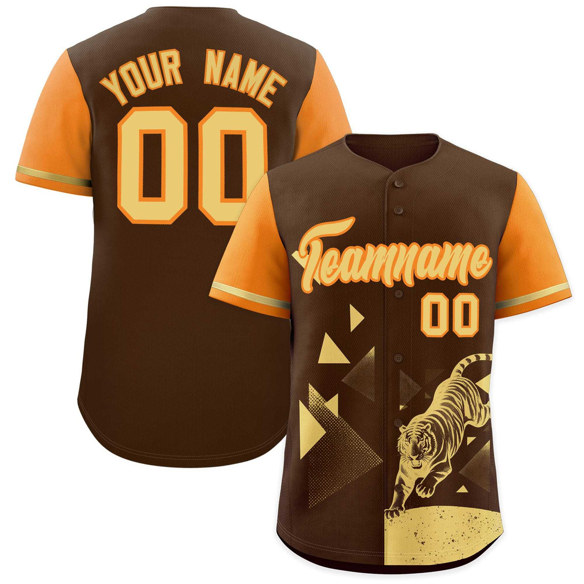 Custom Orange Brown Raptor Series Raglan Sleeves Urban Style Baseball Jersey