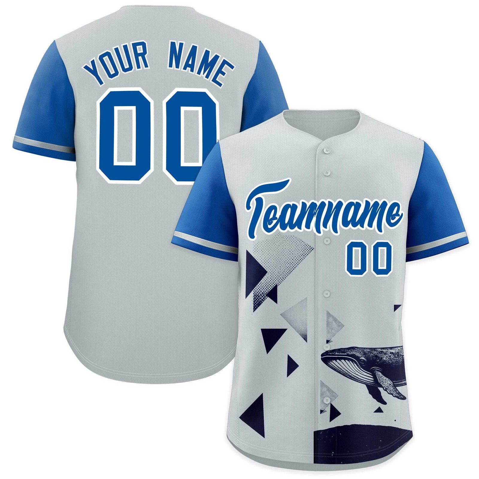 Custom Royal Silver Raptor Series Raglan Sleeves Street Style Baseball Jersey