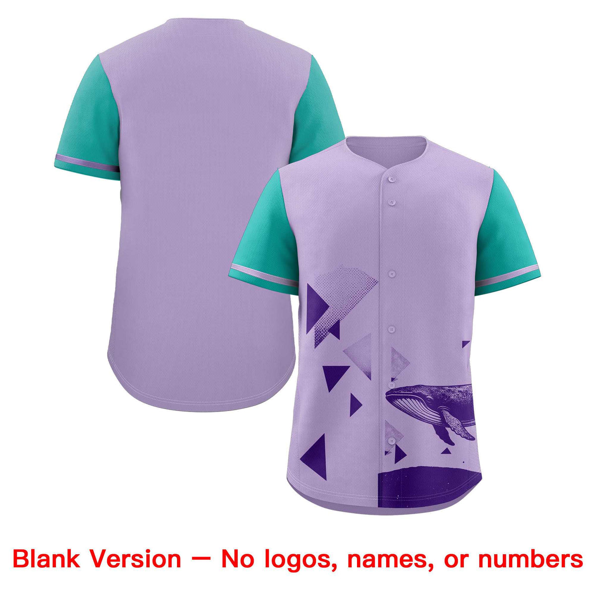 Custom Aqua Light Purple Raptor Series Raglan Sleeves Lightweight Baseball Jersey