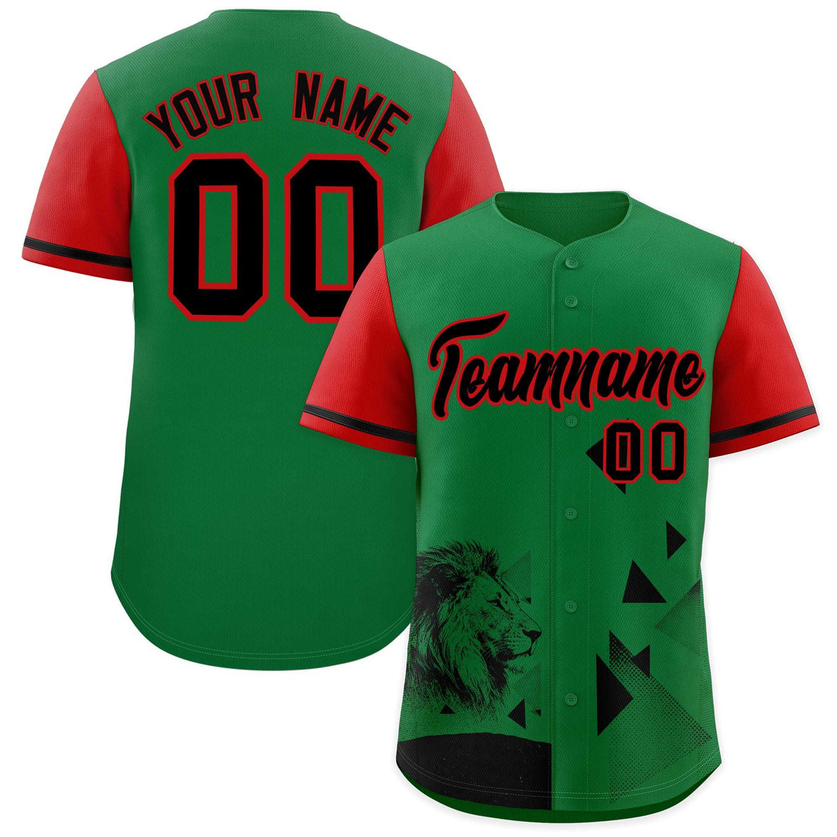 Custom Red Kelly Green Raptor Series Raglan Sleeves Drapable Baseball Jersey