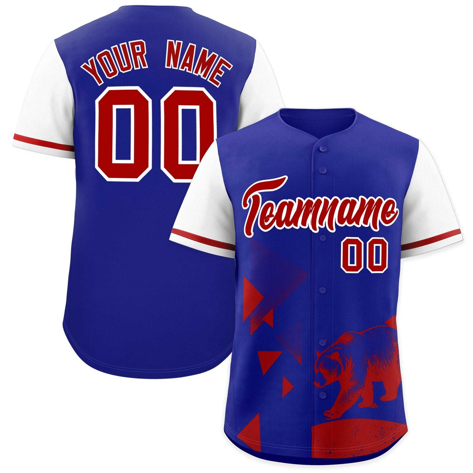 Custom White Royal Raptor Series Raglan Sleeves Breathable Baseball Jersey
