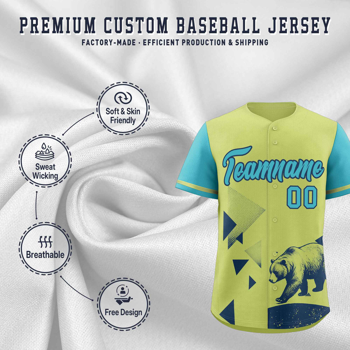 Custom Sky Blue Champagne Raptor Series Raglan Sleeves Drapable Baseball Jersey