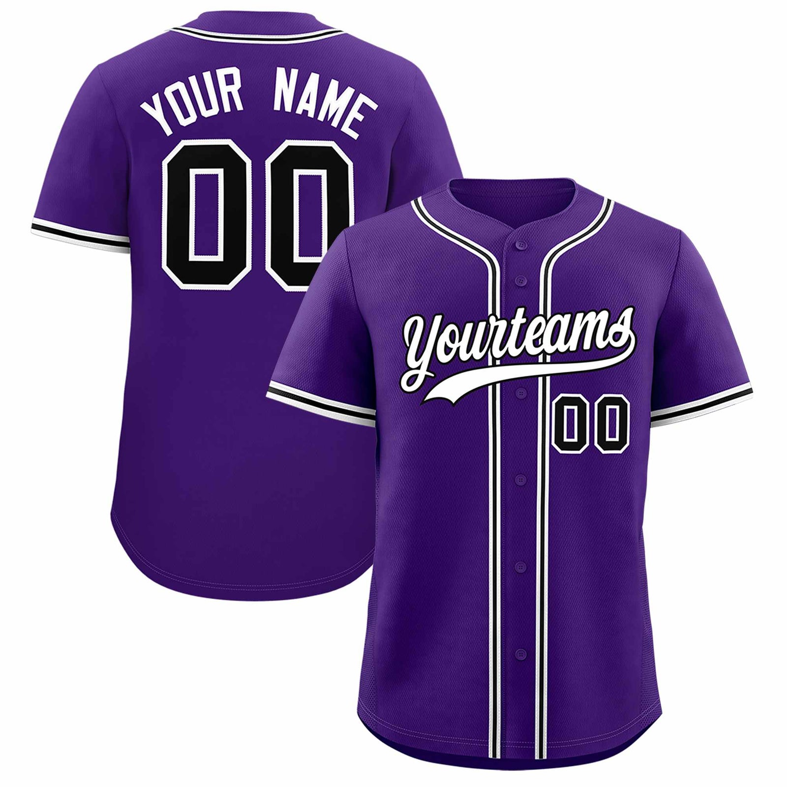 Custom Purple Classic Style Authentic Baseball Jersey