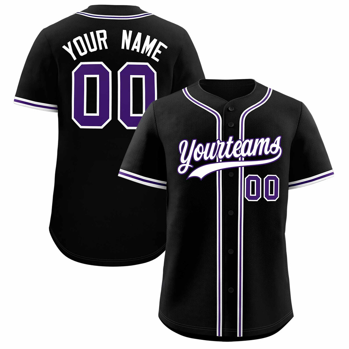 Custom Black Classic Style Authentic Baseball Jersey