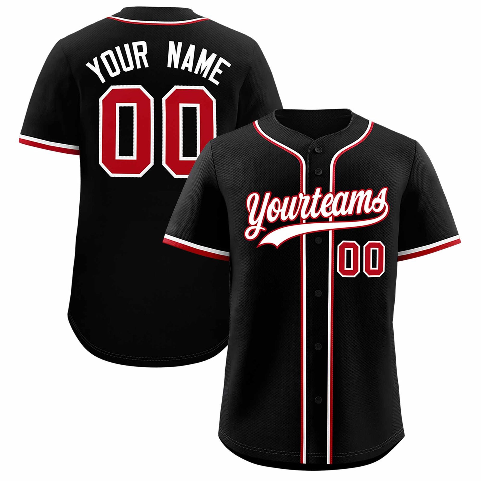 Custom Black Classic Style Authentic Baseball Jersey