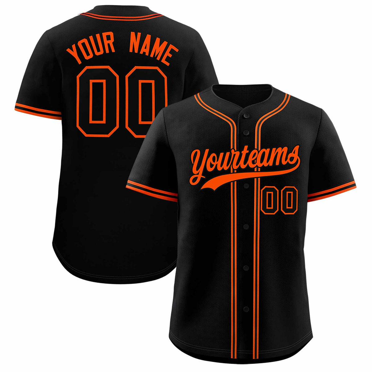 Custom Black Classic Style Authentic Baseball Jersey