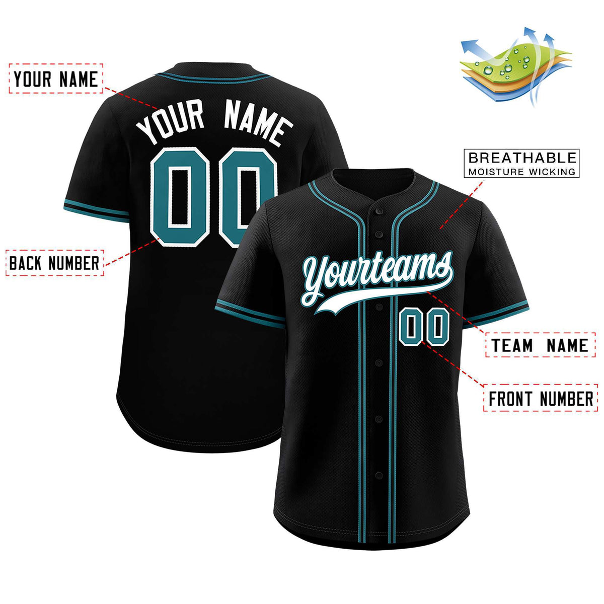 Custom Black Classic Style Authentic Baseball Jersey