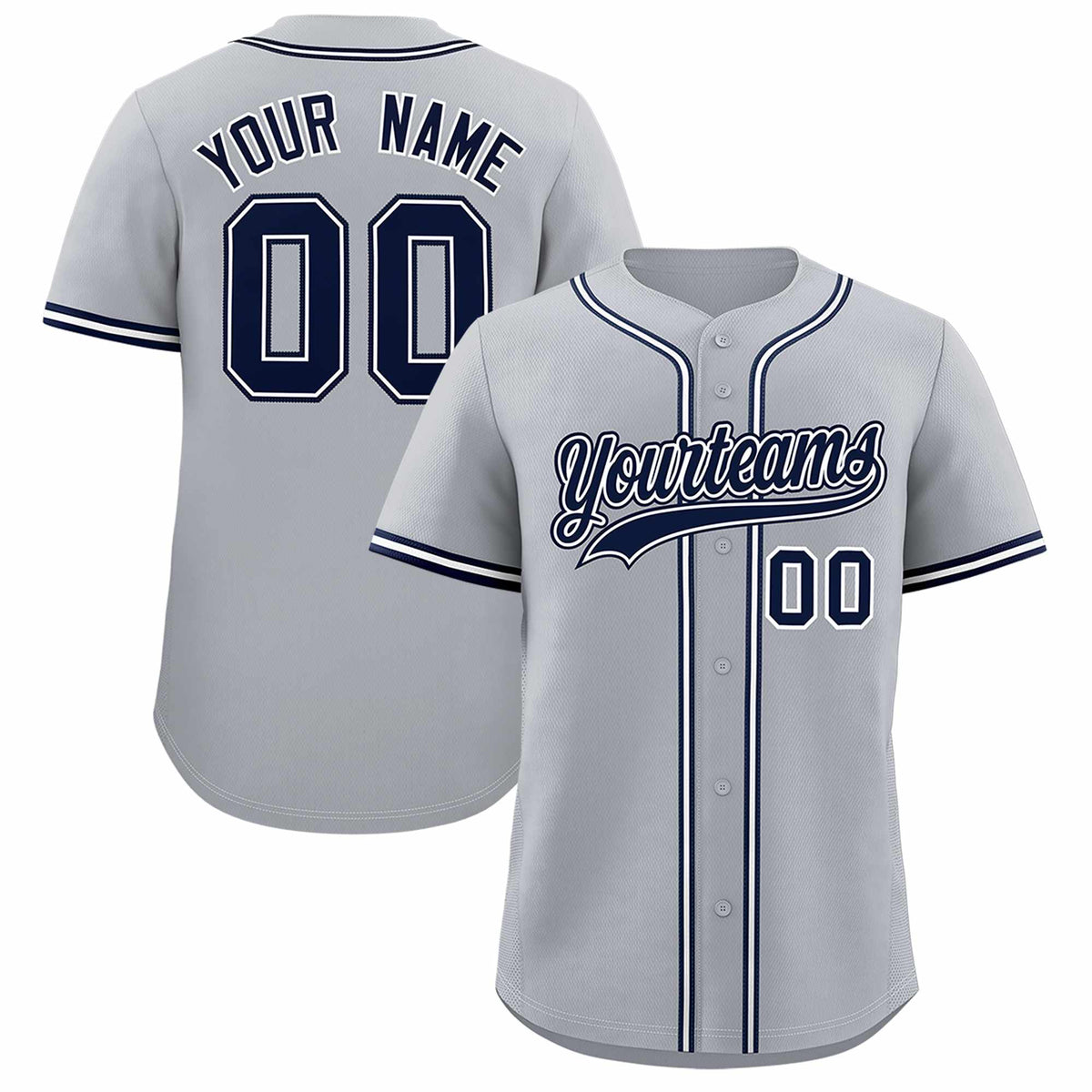 Custom Gray Classic Style Authentic Baseball Jersey