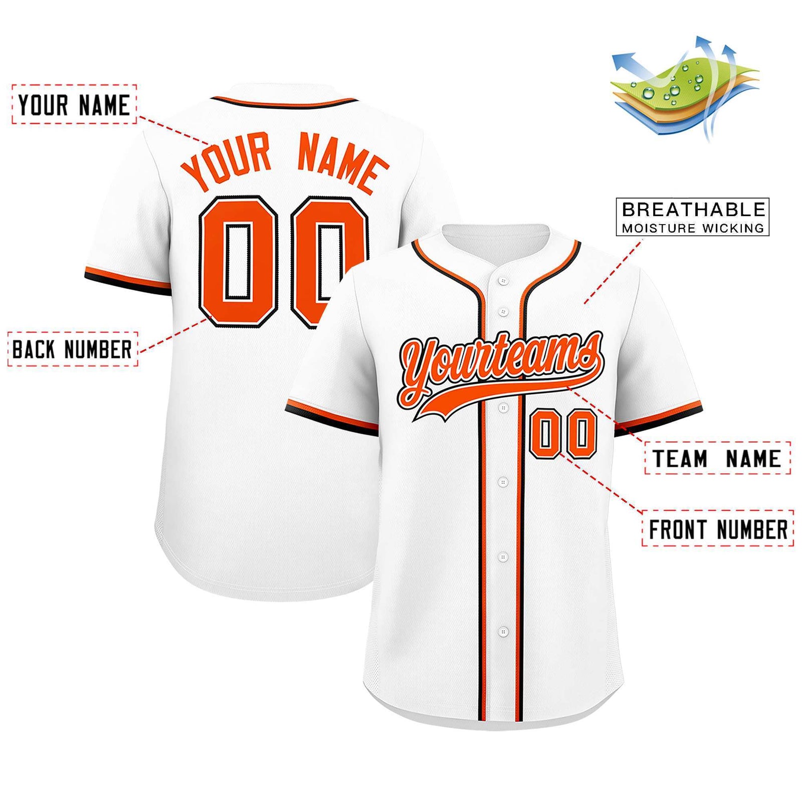 Custom White Classic Style Authentic Baseball Jersey